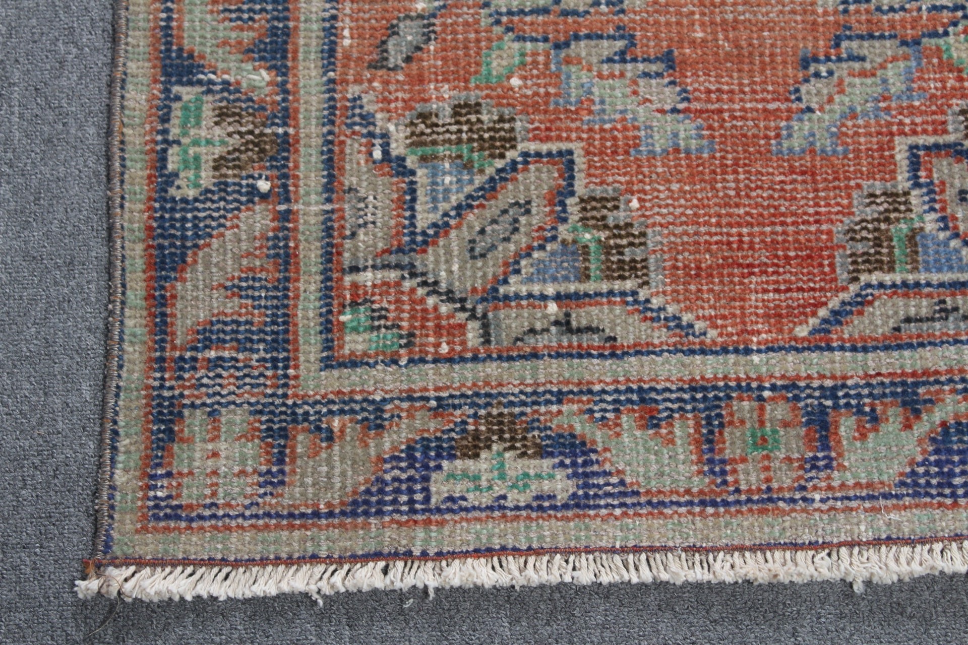 Giriş Halıları, Turuncu 2,2x4,3 ft Küçük Halılar, Yün Halı, Vintage Halı, Oryantal Halı, Türk Halıları, Banyo Halıları, Çocuk Halısı