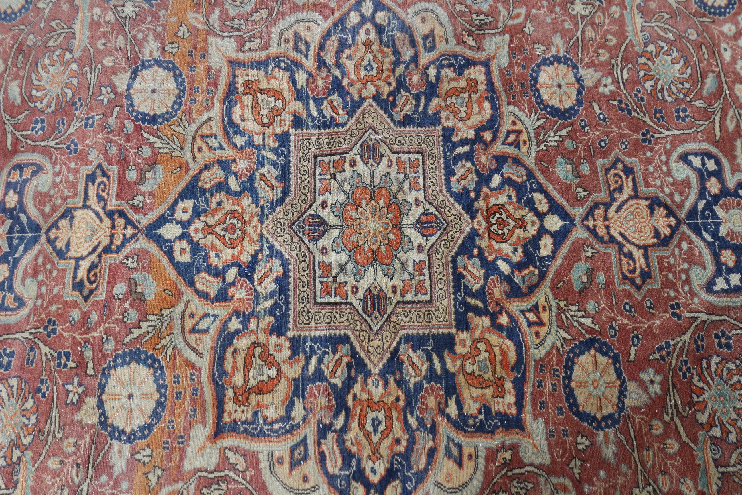 Antika Halılar, Büyük Boho Halı, El Yapımı Halılar, Vintage Halı, Yemek Odası Halısı, Kırmızı Geometrik Halı, Türk Halısı, 6.6x9.4 ft Büyük Halı, Yer Halıları