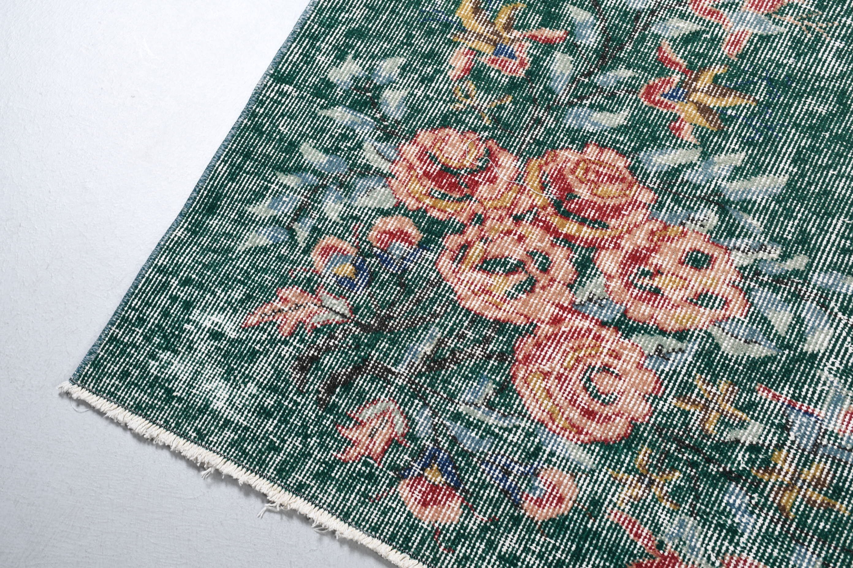 Cool Rug, Turkish Rugs, Vintage Rug, Green Oriental Rug, Handmade Rug, Bedroom Rug, Dining Room Rugs, 5.2x8.2 ft Large Rugs