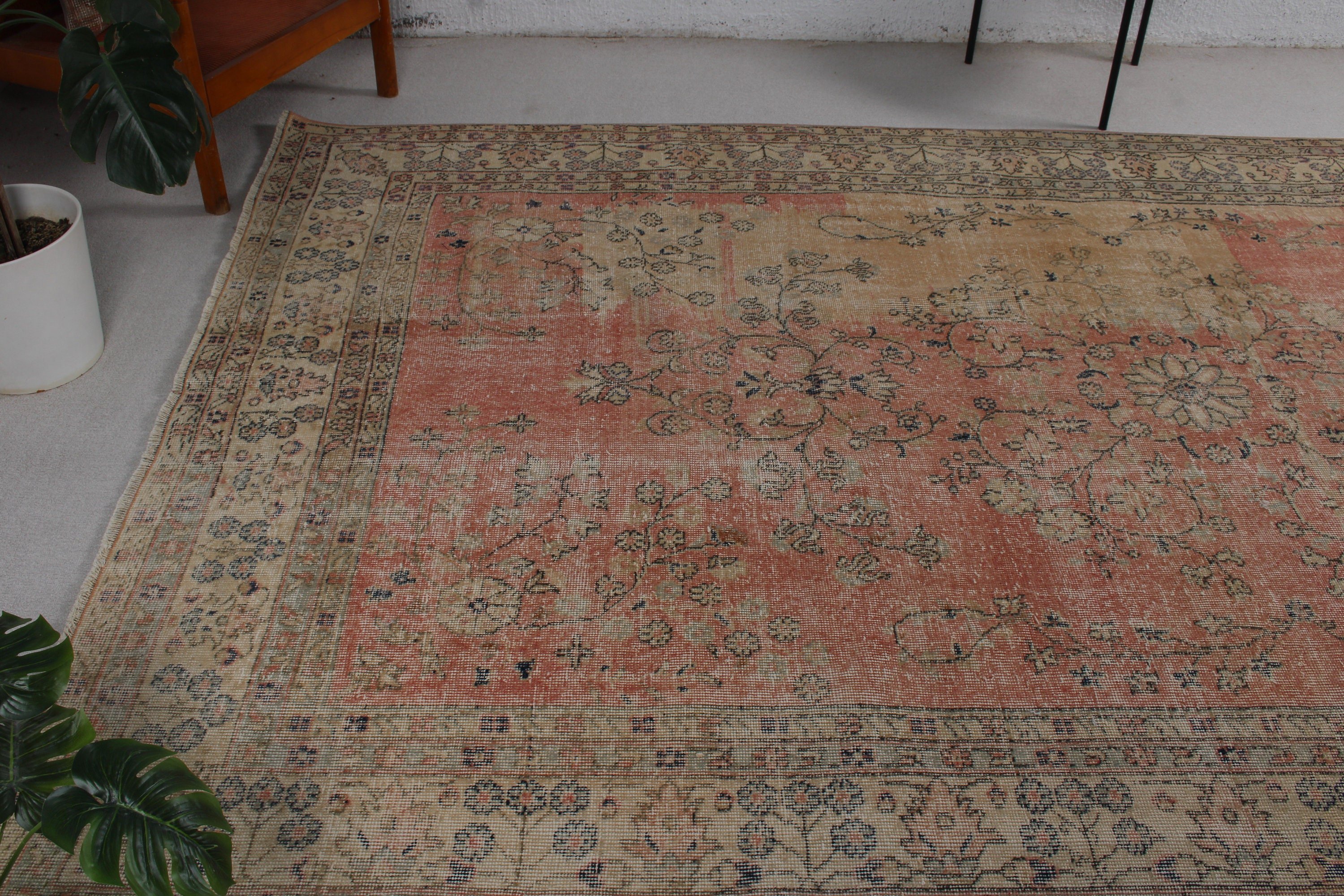 Yemek Odası Halıları, Türk Halıları, Ev Dekorasyonu Halısı, Vintage Halılar, 6.9x11.2 ft Büyük Boy Halı, Yün Halı, Salon Halıları, Kırmızı Modern Halı, Boho Halı