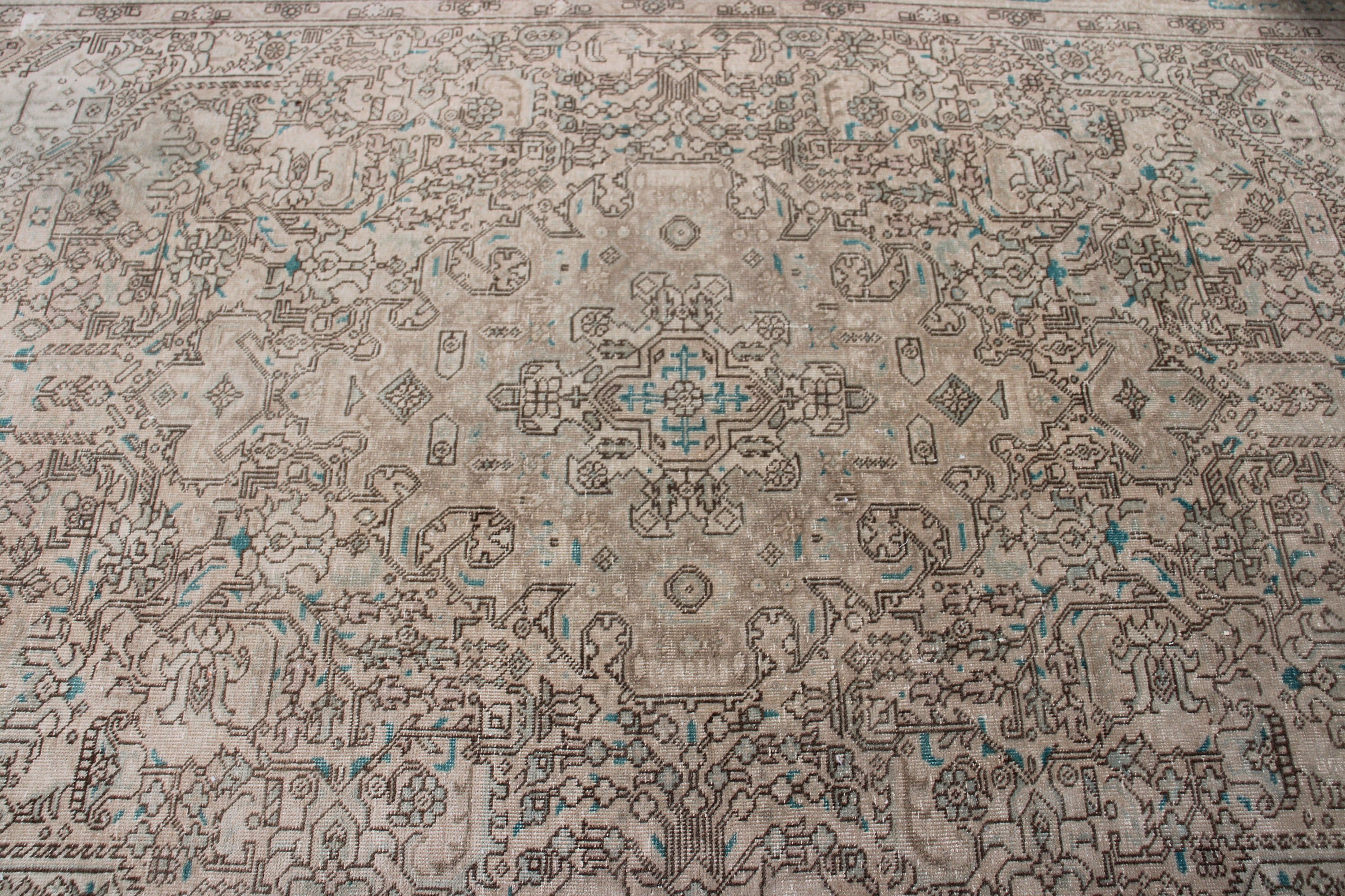 Oturma Odası Halısı, Açıklama Halısı, 6.2x8.9 ft Büyük Halı, Türk Halısı, Kahverengi Açıklama Halıları, Antika Halılar, Vintage Halılar, Yatak Odası Halıları