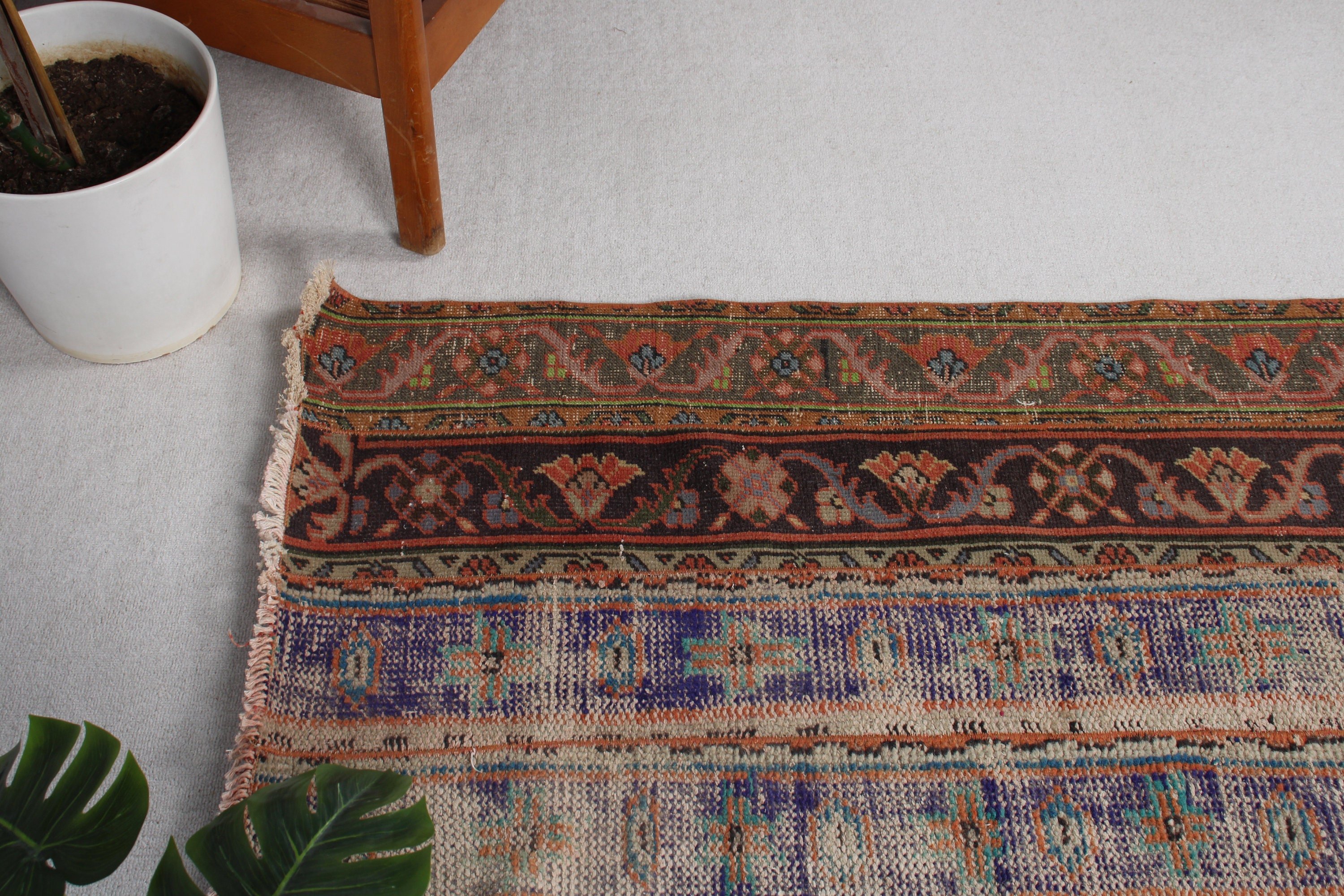 Bathroom Rug, Turkish Rugs, Blue Antique Rug, Geometric Rugs, Home Decor Rugs, 2.3x4.1 ft Small Rugs, Small Area Rugs, Vintage Rugs