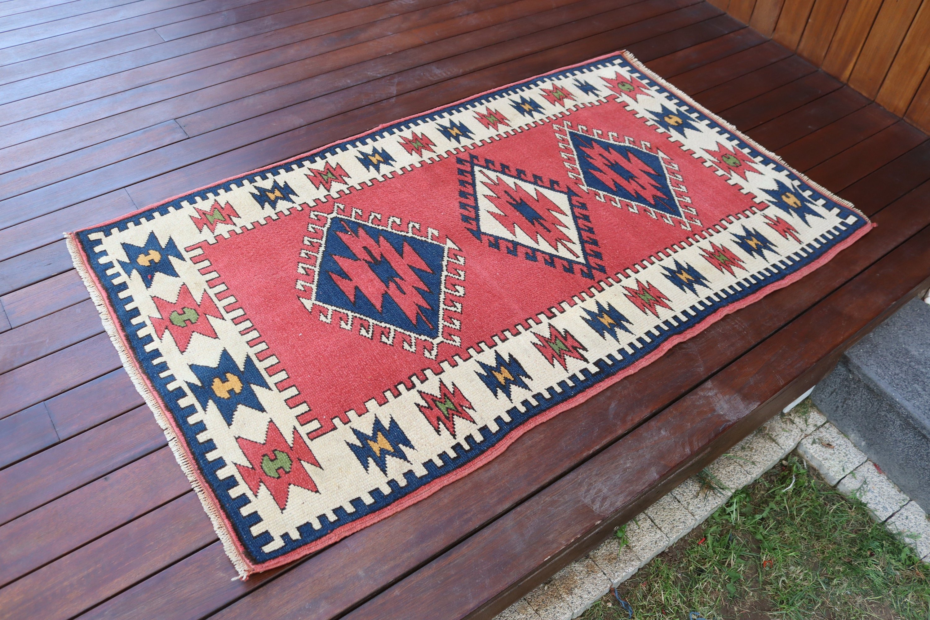 Anatolian Rugs, 2.8x4.7 ft Small Rug, Vintage Rugs, Small Boho Rugs, Wool Rug, Small Area Rugs, Turkish Rugs, Tribal Rug, Pink Floor Rug