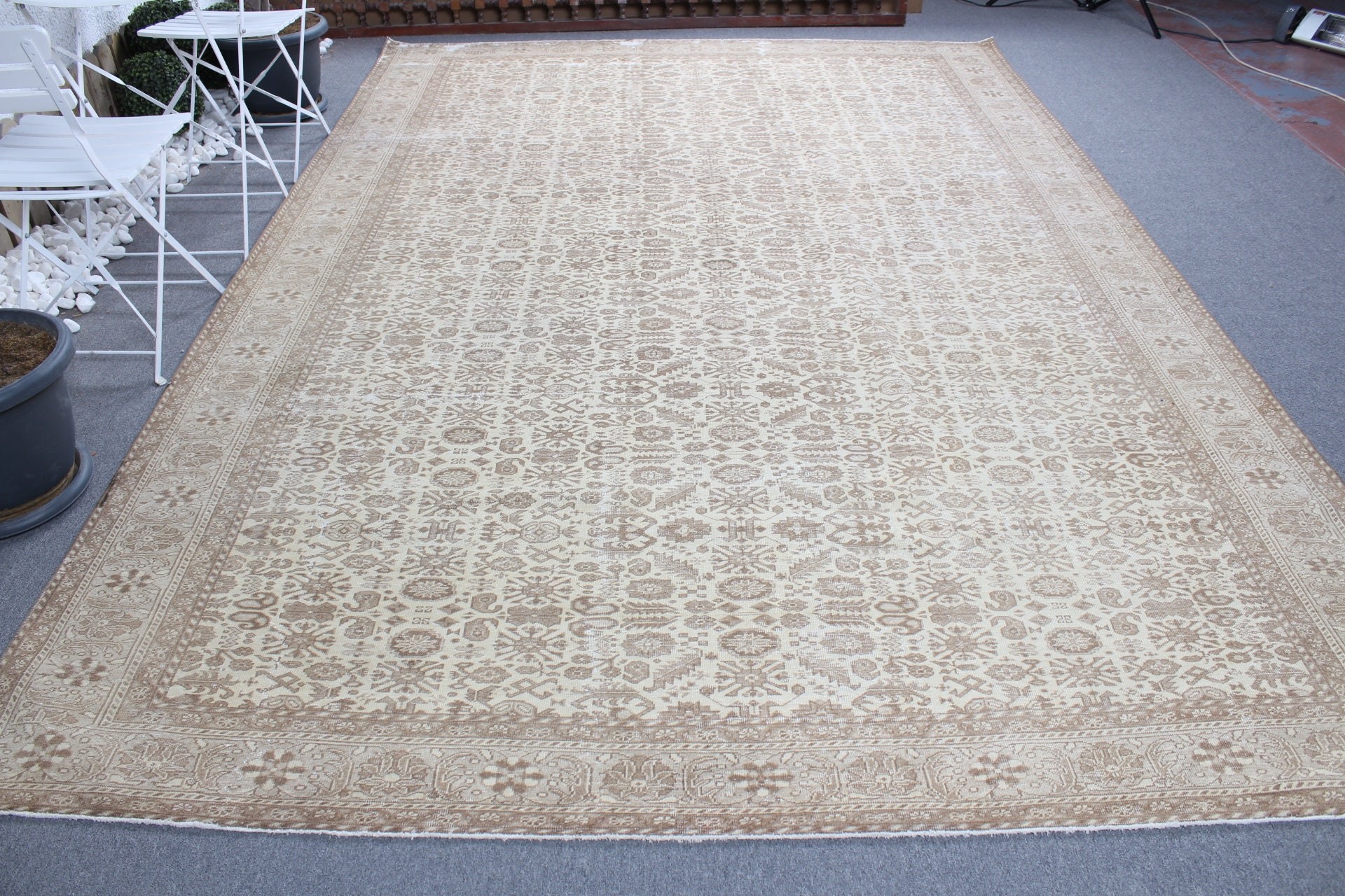 Boho Rug, 8.1x12.1 ft Oversize Rugs, Beige Antique Rugs, Living Room Rug, Floor Rug, Cool Rugs, Turkish Rugs, Vintage Rug, Saloon Rug