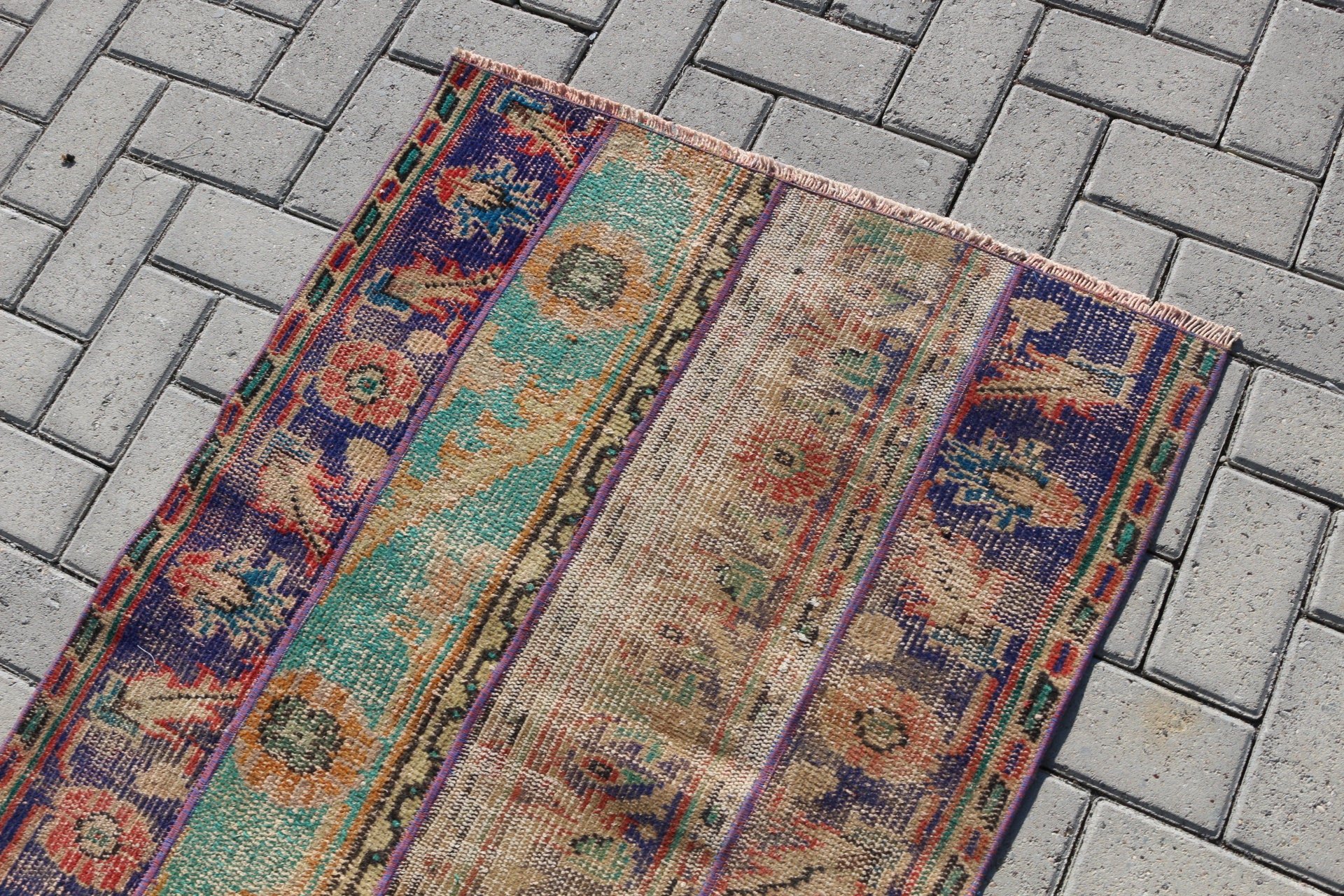 Bathroom Rugs, Anatolian Rug, Blue  2.6x3.3 ft Small Rug, Kitchen Rug, Vintage Rug, Cool Rug, Turkish Rug, Rugs for Bathroom