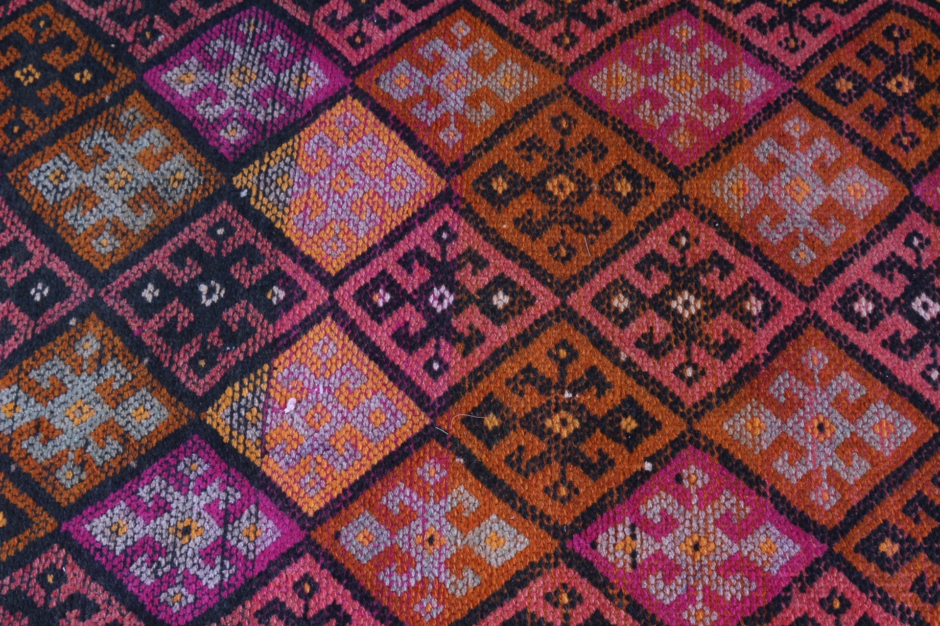 Turkish Rug, Nomadic Rug, Kitchen Rug, Moroccan Rug, Rugs for Corridor, Vintage Rug, Orange Cool Rug, 2.7x12.7 ft Runner Rugs