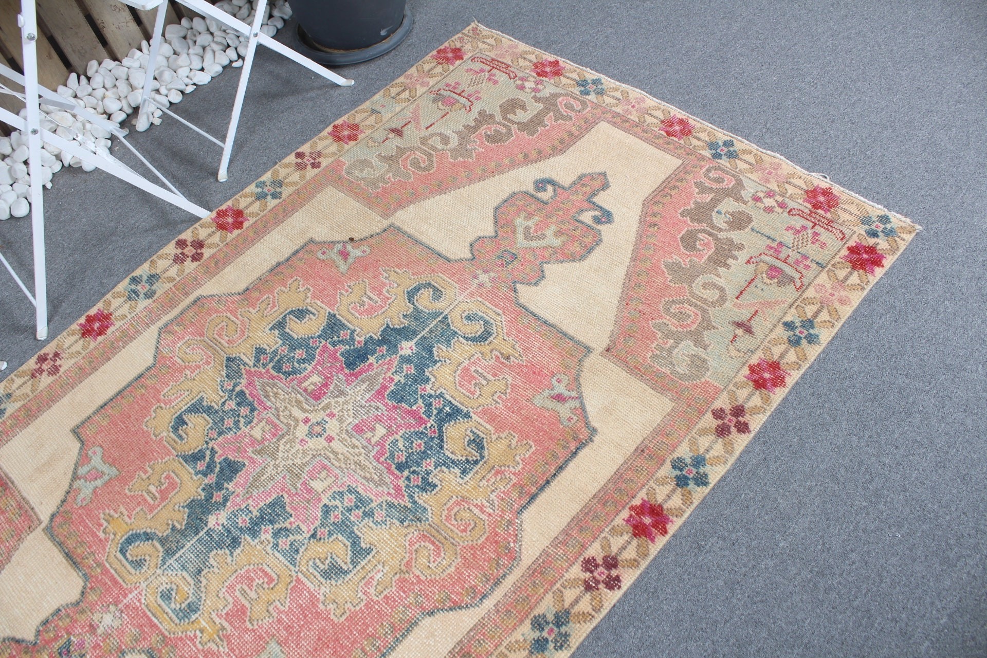 3.8x7.1 ft Area Rug, Vintage Rug, Cool Rugs, Bedroom Rug, Turkish Rug, Rugs for Bedroom, Eclectic Rug, Beige Cool Rugs, Dining Room Rugs