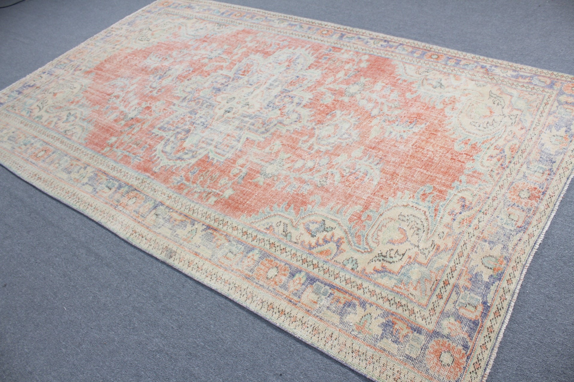 Anatolian Rugs, Orange Oushak Rugs, Salon Rug, 6x10 ft Large Rugs, Boho Rugs, Turkish Rug, Dining Room Rug, Vintage Rug, Moroccan Rug