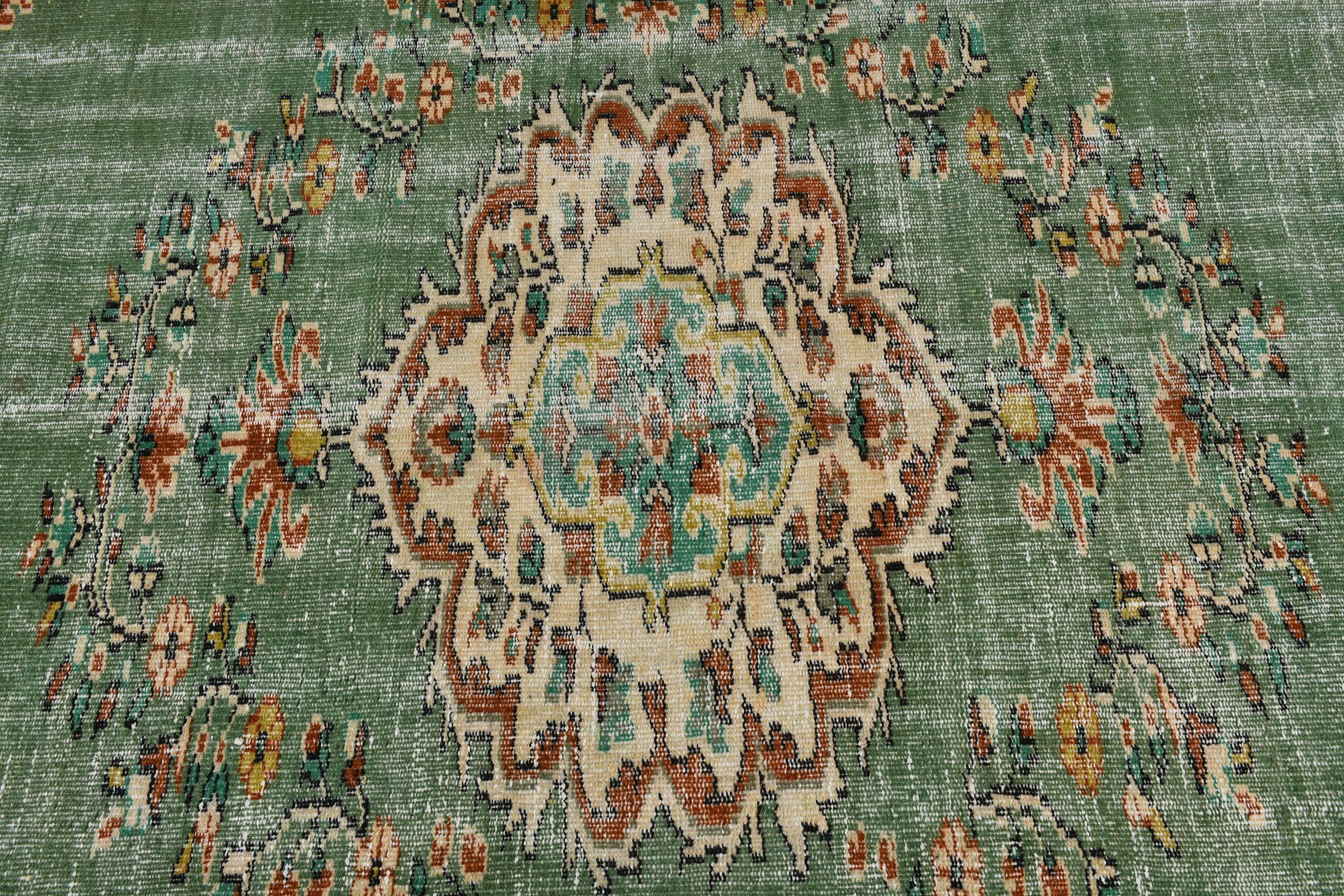 Moroccan Rugs, Salon Rug, Bedroom Rugs, Green Antique Rug, Old Rug, Vintage Rug, 5.9x9.3 ft Large Rug, Anatolian Rugs, Turkish Rug, Art Rug