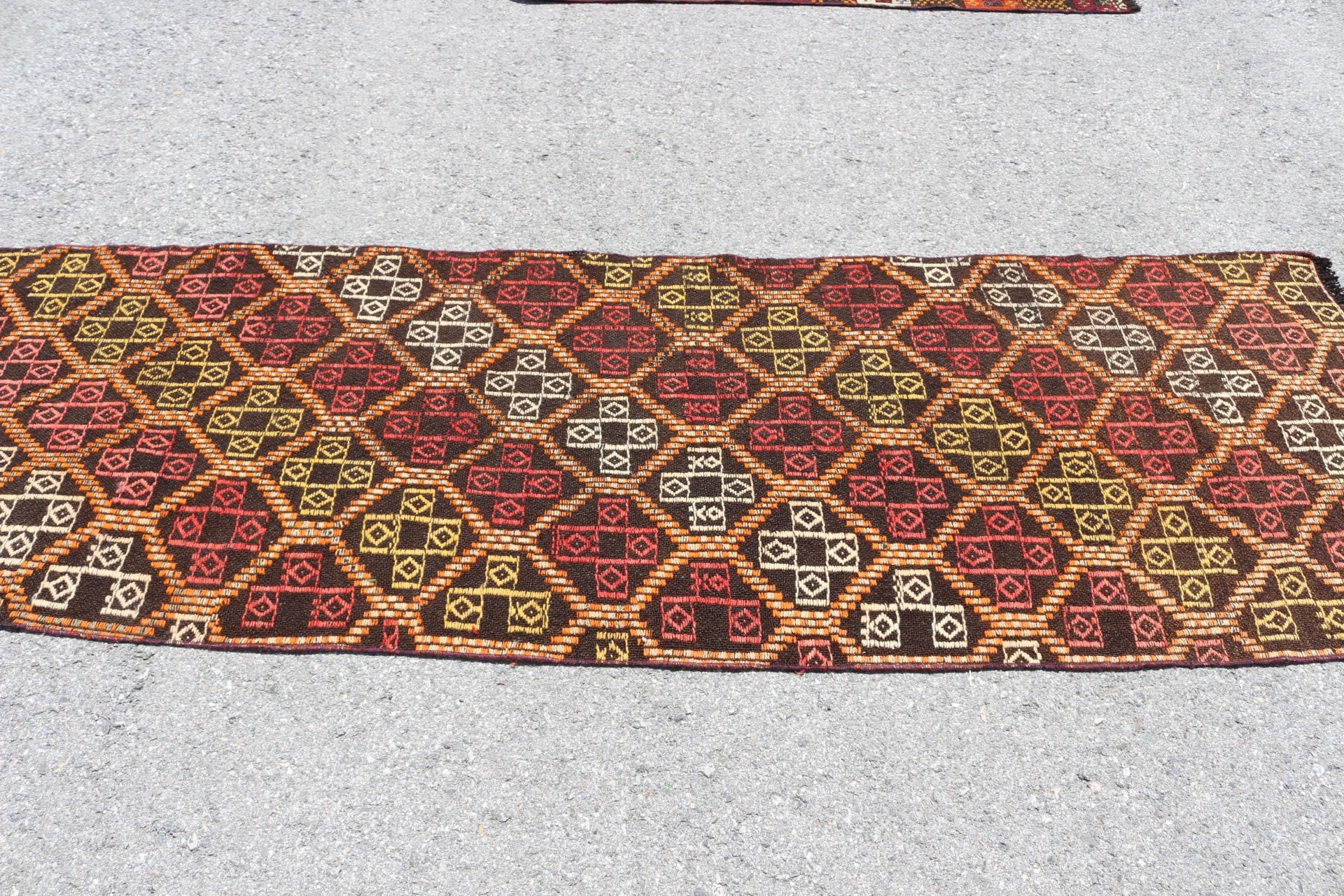 Mutfak Halısı, Türk Halısı, Yer Halıları, Mutfak Halıları, Vintage Halı, Merdiven Halısı, Soluk Halı, Siyah 2.4x8.4 ft Runner Halı, Kilim