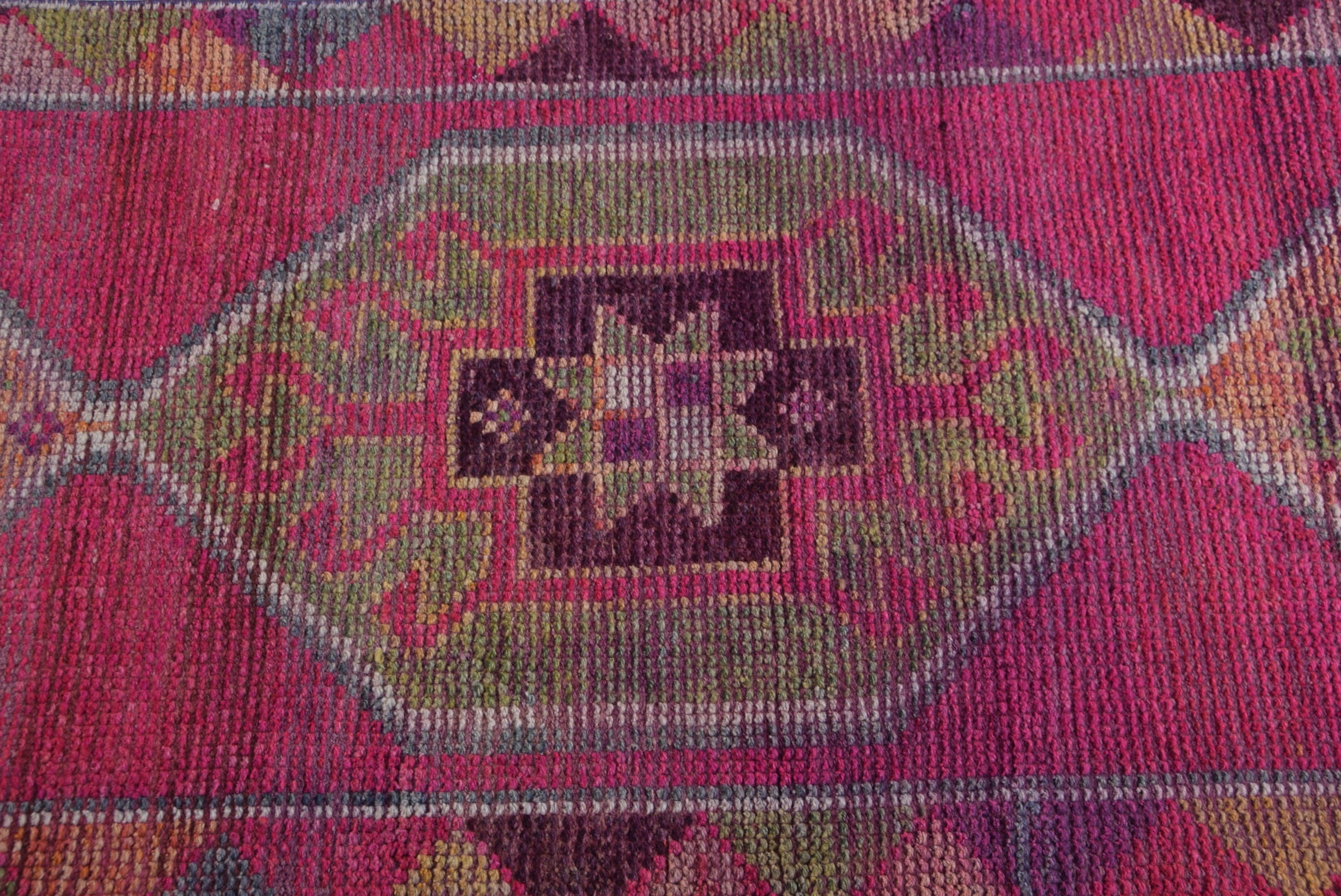 Pink Cool Rug, Hallway Rugs, Home Decor Rug, Bedroom Rugs, 2.9x10.4 ft Runner Rug, Vintage Rug, Dorm Rug, Turkish Rugs, Stair Rugs, Art Rug