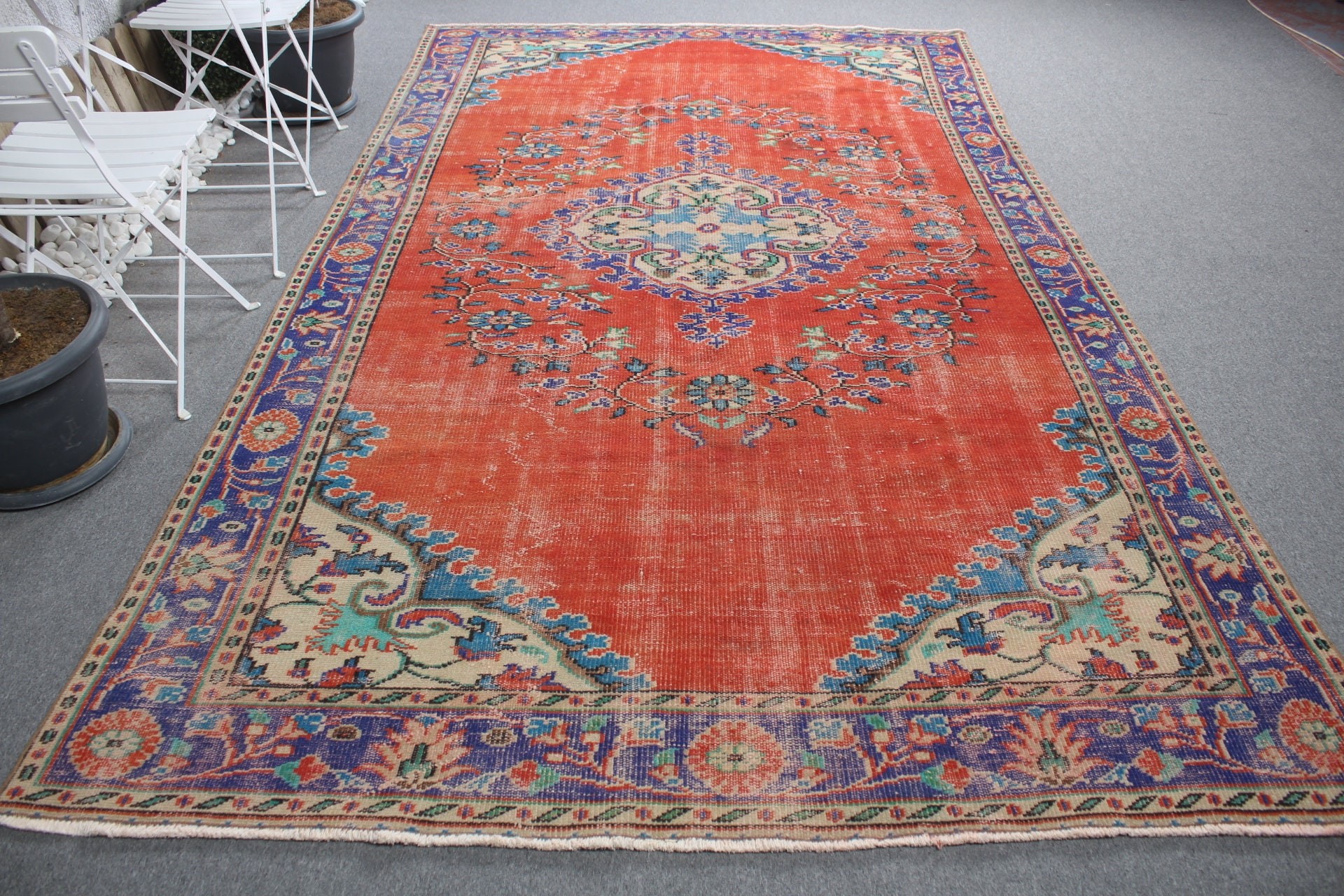 Turkish Rug, Bedroom Rug, 6.5x10.9 ft Oversize Rug, Red Kitchen Rugs, Salon Rug, Vintage Rug, Saloon Rug, Rugs for Salon