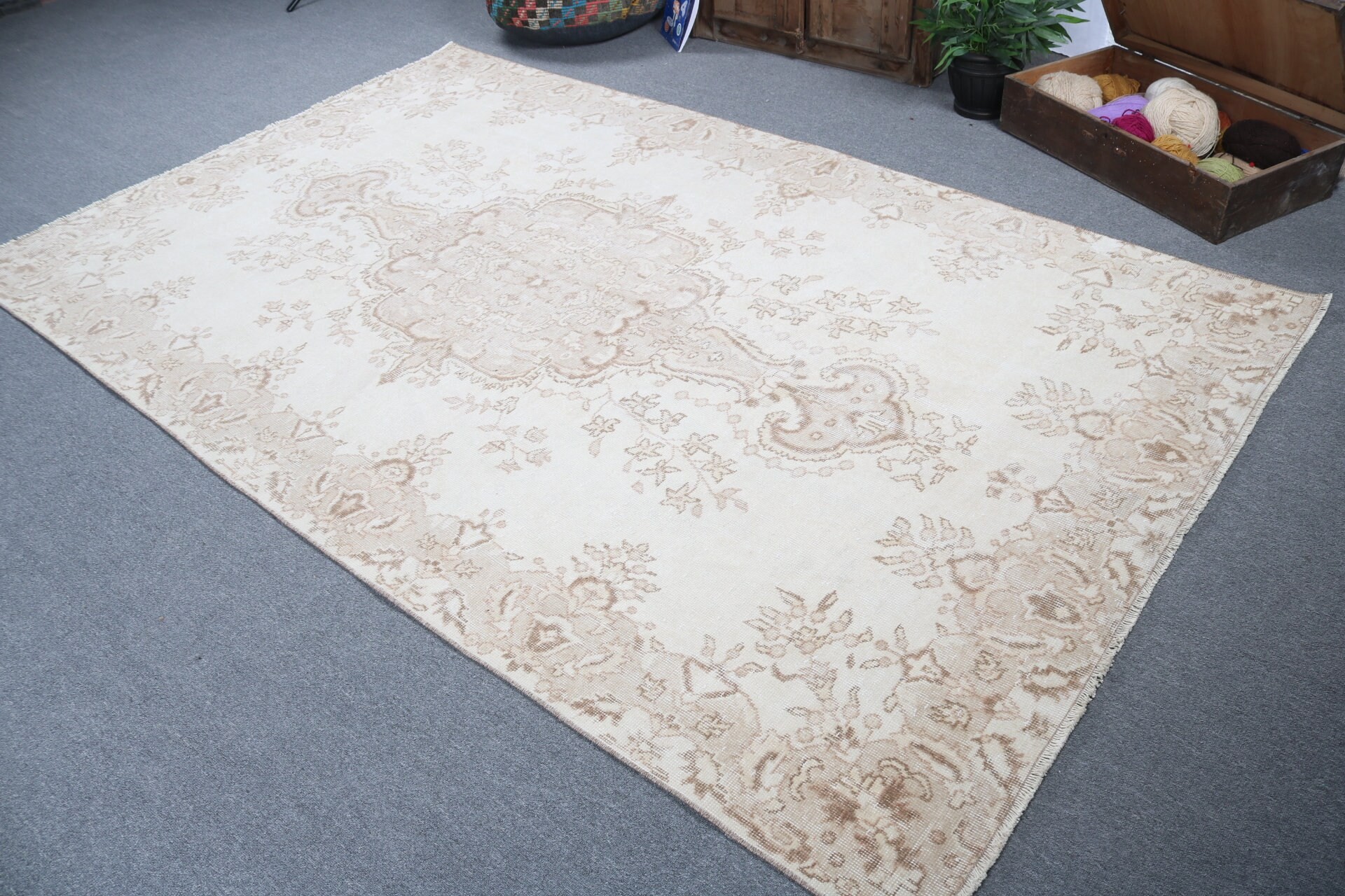 5.6x9.5 ft Large Rugs, Bedroom Rug, Turkish Rugs, Vintage Rug, Ethnic Rugs, Boho Rug, Beige Flatweave Rugs, Floor Rug, Dining Room Rug