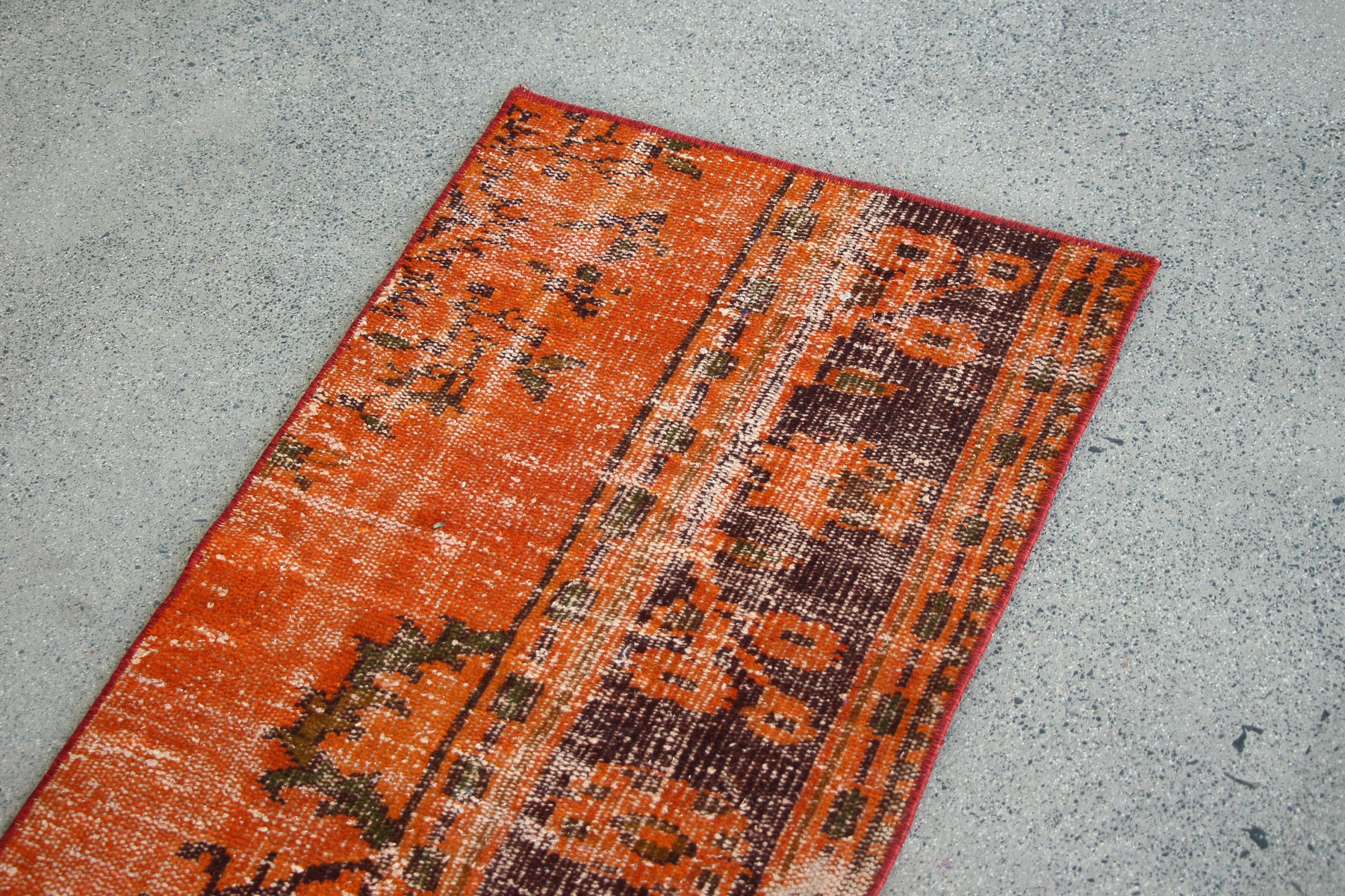 Orange Oriental Rug, Home Decor Rug, Vintage Rug, Moroccan Rugs, Bathroom Rugs, Old Rugs, Car Mat Rug, 1.8x3.4 ft Small Rug, Turkish Rugs