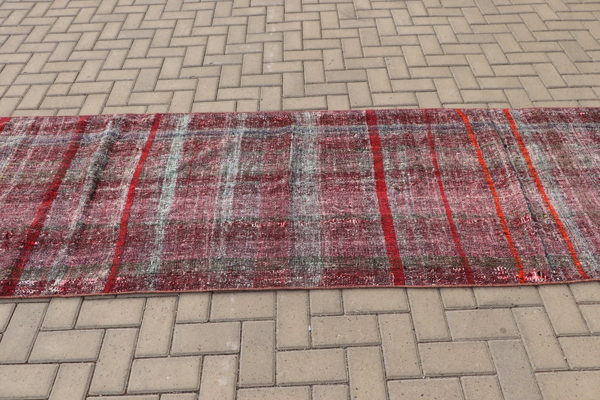 Pembe Oushak Halısı, Türk Halıları, 3.1x11.2 ft Runner Halısı, Koridor Halısı, Vintage Halı, Fas Halısı, Koridor Halıları, Kilim, Sessiz Halılar, Yer Halıları