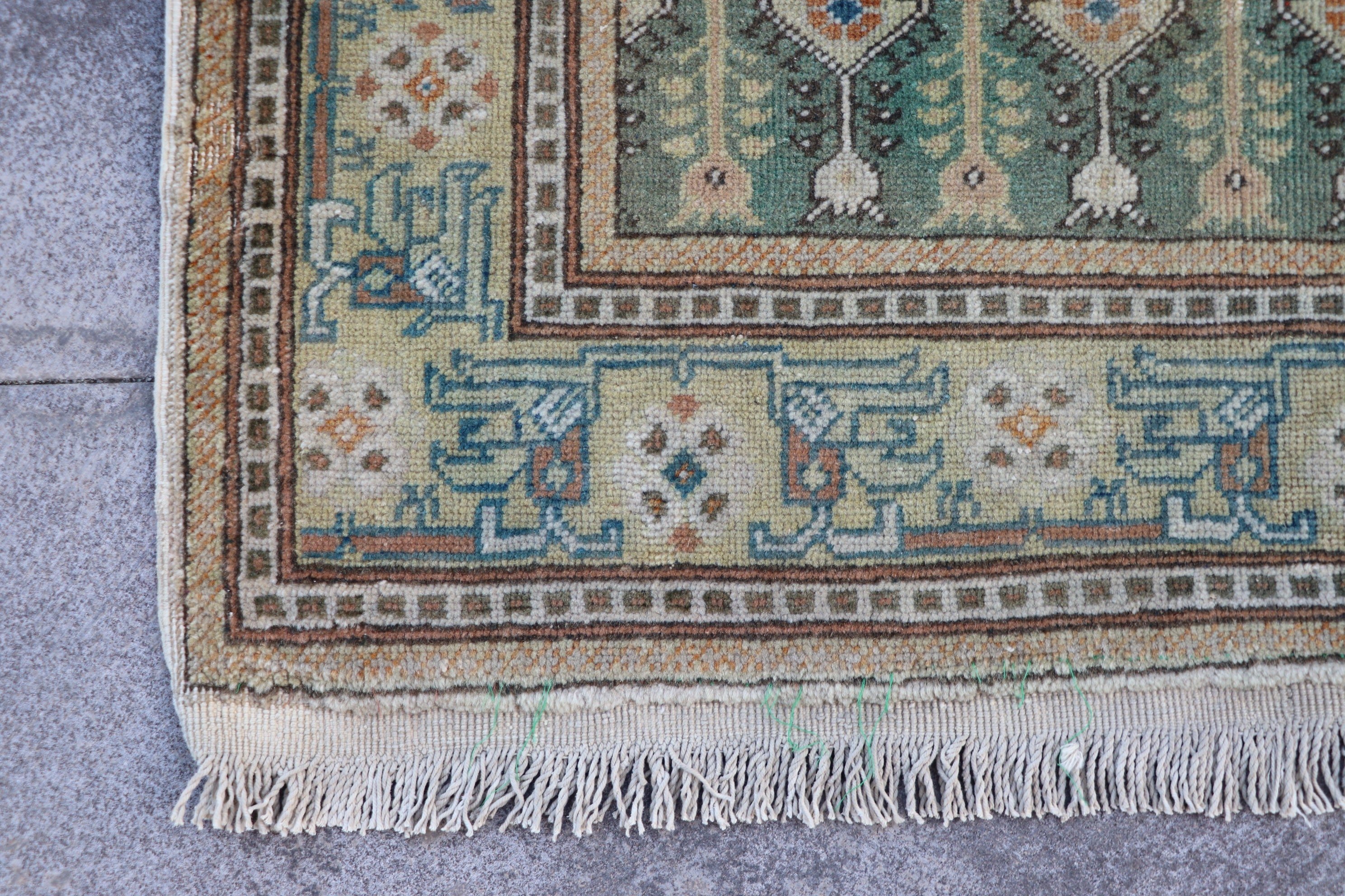 Abstract Rug, Anatolian Rug, Vintage Rugs, 3.1x6.1 ft Accent Rug, Bedroom Rug, Turkish Rug, Green Antique Rugs, Nursery Rug