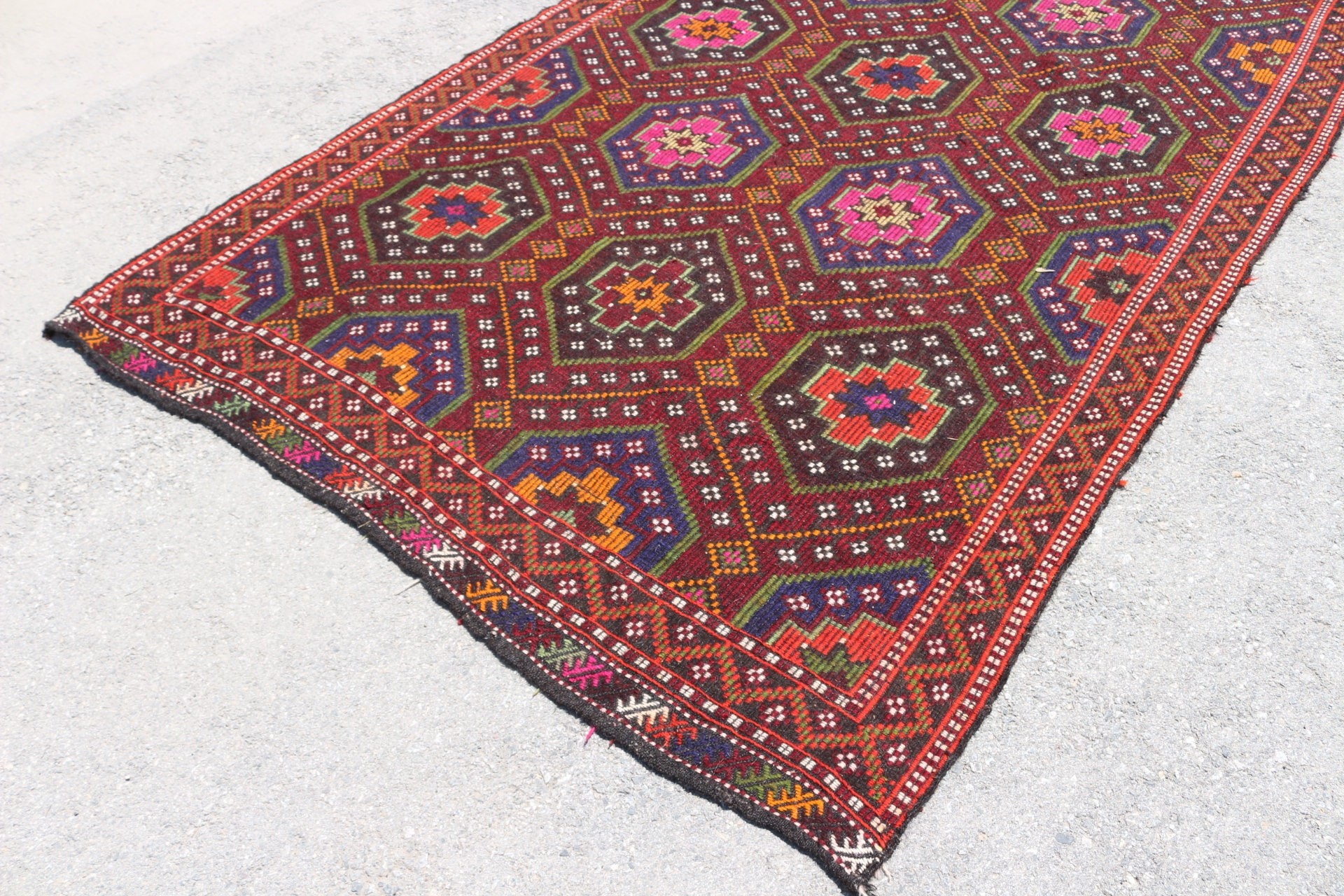 Türk Halısı, Yemek Odası Halısı, Vintage Halı, Salon Halısı, Yer Halısı, Kırmızı Fas Halısı, Oushak Halıları, Yatak Odası Halıları, Kilim, 6.2x10.6 ft Büyük Halılar