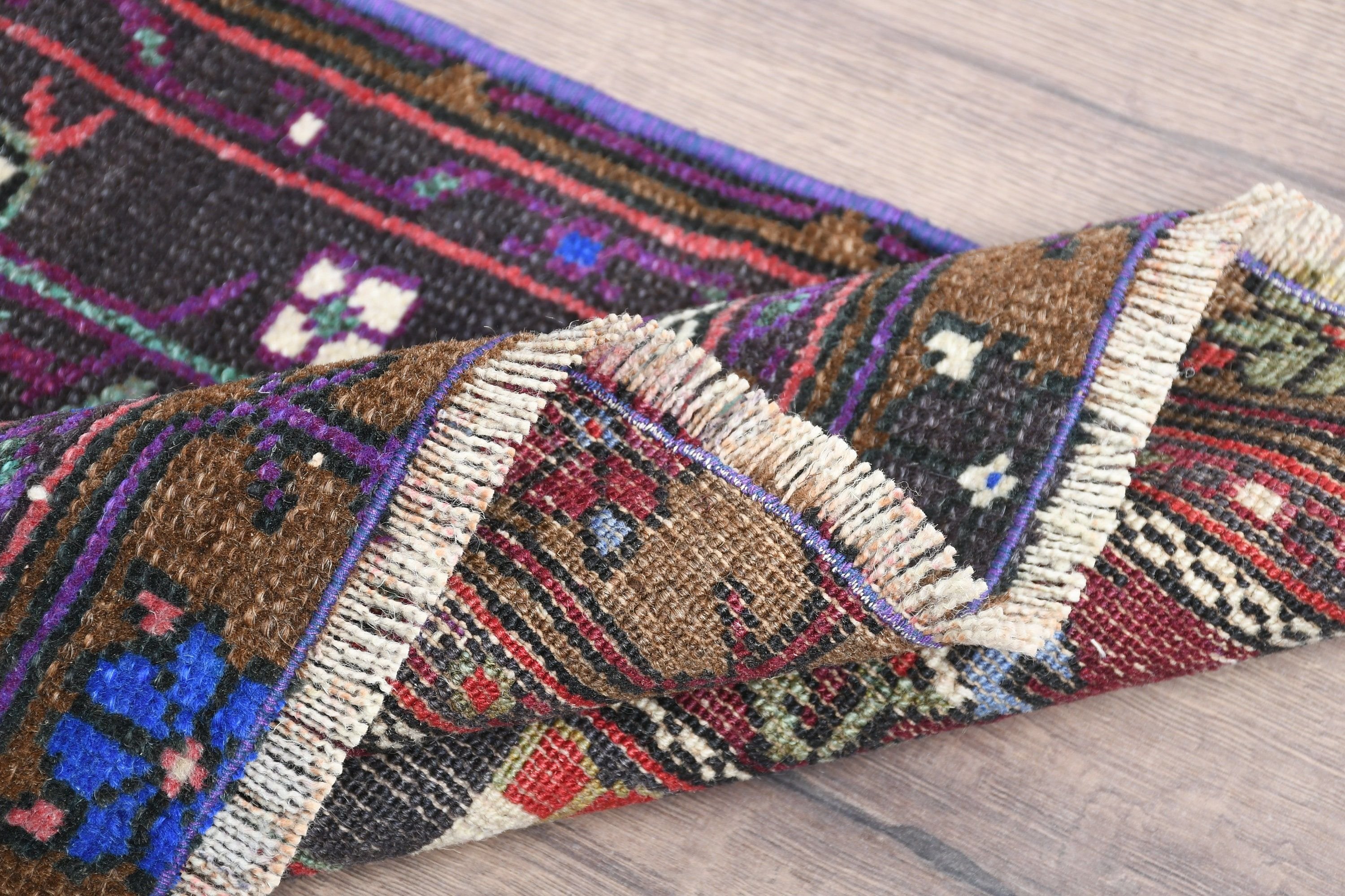 Turkish Rug, Anatolian Rug, 2.4x5.7 ft Small Rug, Entry Rug, Kitchen Rug, Purple Cool Rugs, Rugs for Bedroom, Antique Rug, Vintage Rug