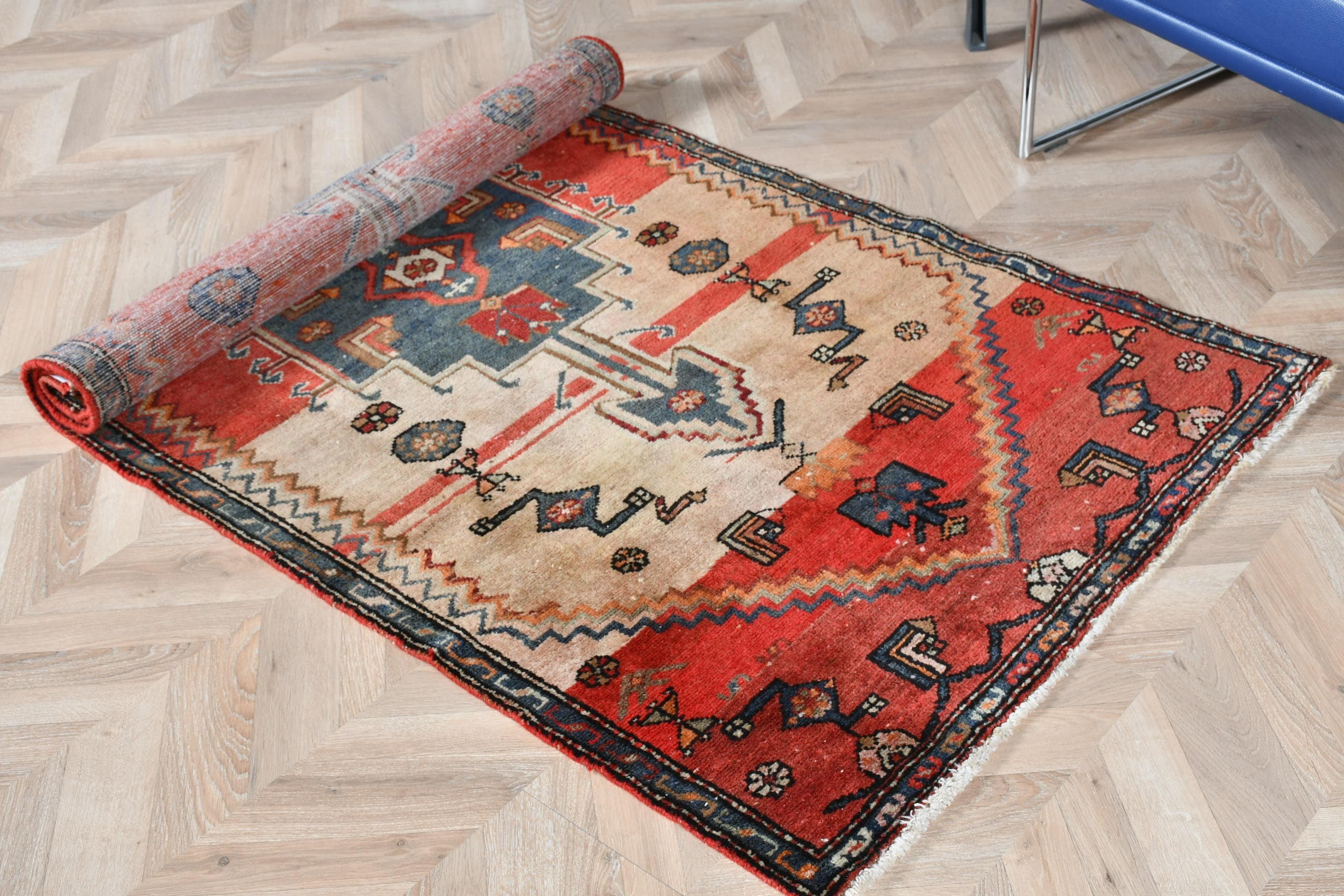 Turkish Rug, Antique Rug, Rugs for Kitchen, Vintage Rugs, Entry Rugs, Floor Rug, Nursery Rug, Red Oriental Rugs, 3.1x7 ft Accent Rugs