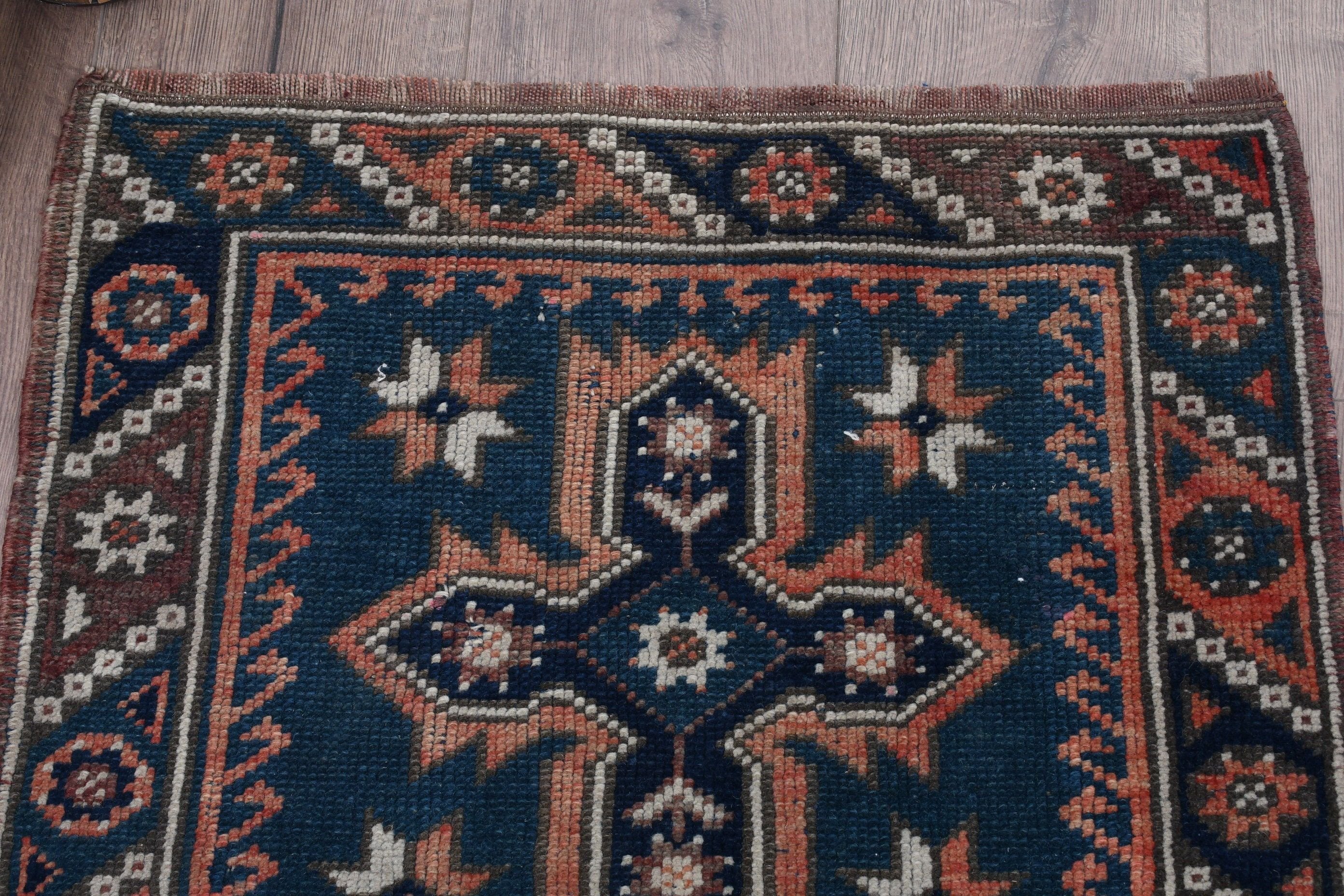 Entry Rug, 2.1x1.9 ft Small Rugs, Blue Kitchen Rug, Moroccan Rug, Oushak Rug, Vintage Rugs, Turkish Rugs, Nursery Rugs, Rugs for Bathroom
