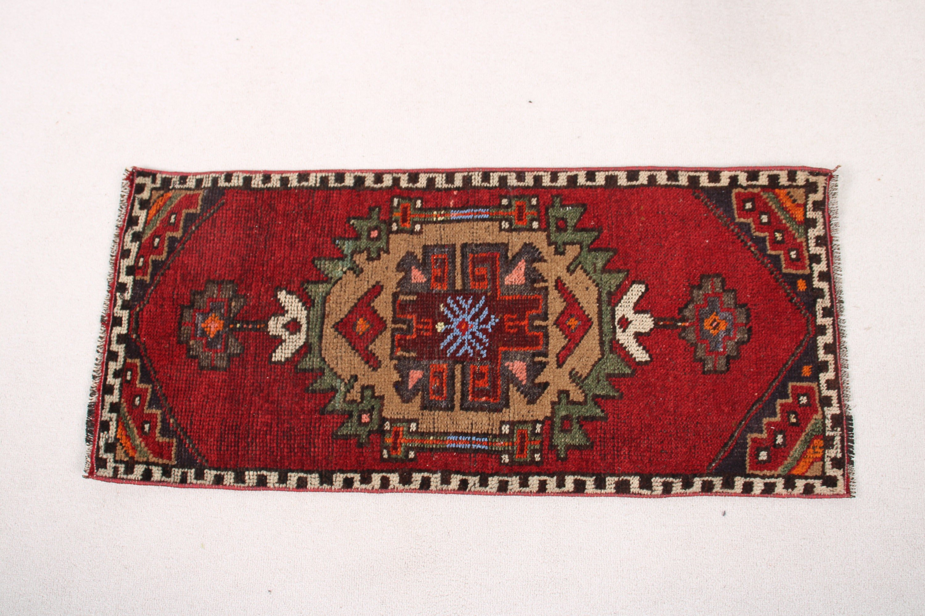 Ethnic Rug, Bedroom Rug, Wall Hanging Rugs, Turkish Rug, 1.5x3.3 ft Small Rugs, Red Bedroom Rugs, Vintage Rug, Small Area Rug