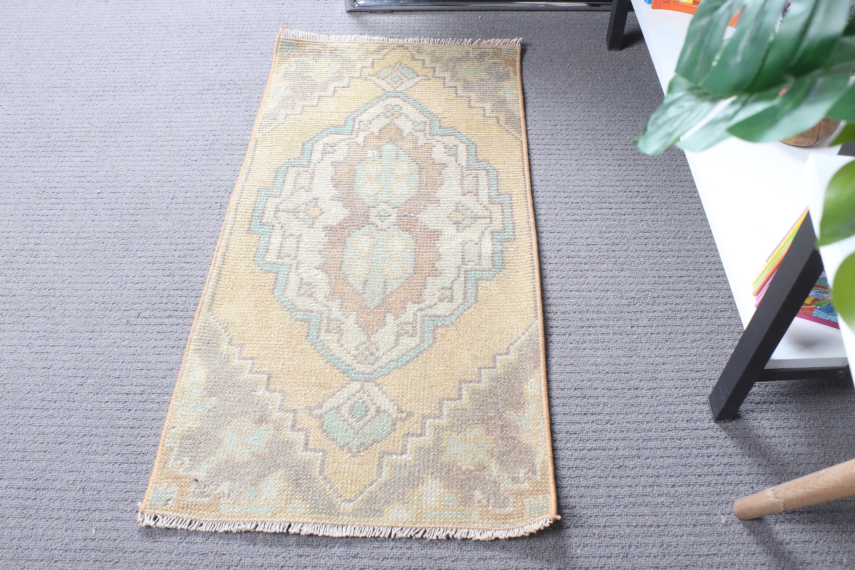 1.4x2.7 ft Küçük Halılar, Mutfak Halısı, Duvara Asma Halılar, Türk Halısı, Vintage Halı, Ev Dekor Halıları, Kahverengi Yatak Odası Halısı, Boho Halıları