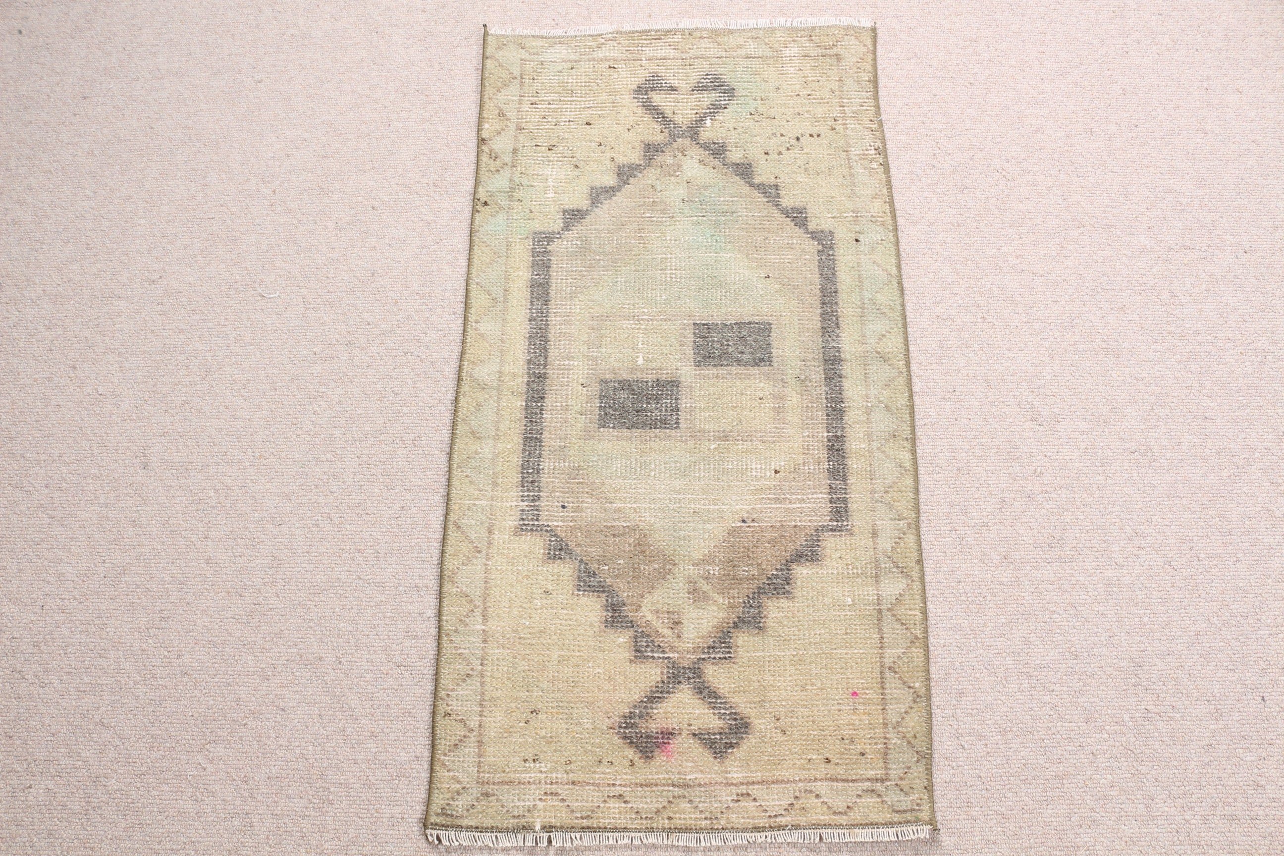 Vintage Rugs, Turkish Rugs, Moroccan Rug, Beige Kitchen Rug, Home Decor Rug, Hand Knotted Rug, 1.6x3.2 ft Small Rug, Car Mat Rugs, Bath Rug