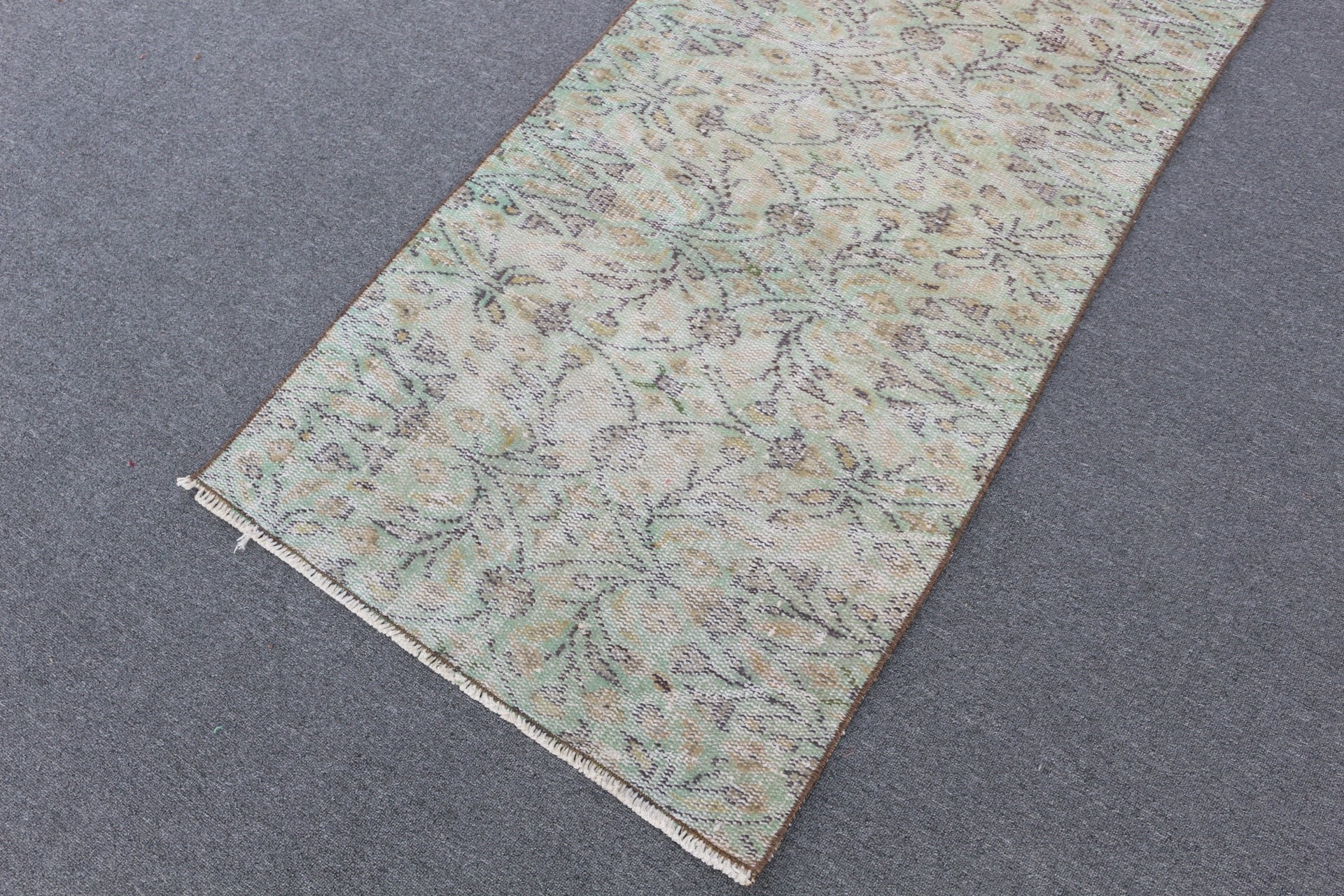 Bedroom Rugs, Antique Rugs, Vintage Rug, Ethnic Rug, 2.6x5.6 ft Small Rug, Green Moroccan Rug, Moroccan Rug, Kitchen Rugs, Turkish Rug