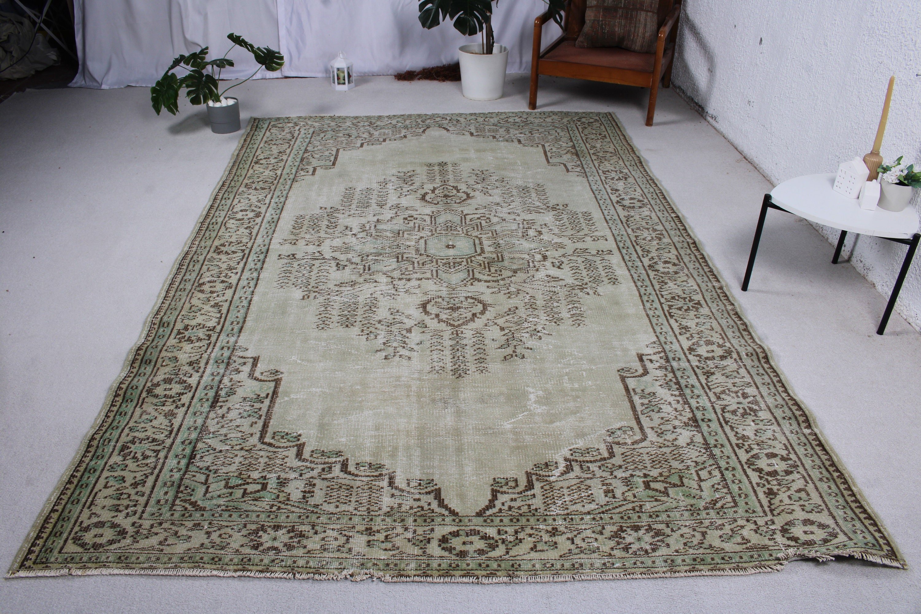 Büyük Boho Halıları, Yer Halıları, 6.3x9.4 ft Büyük Halı, Vintage Halılar, Yatak Odası Halısı, Türk Halısı, Bej Havalı Halılar, Ev Dekorasyonu Halısı