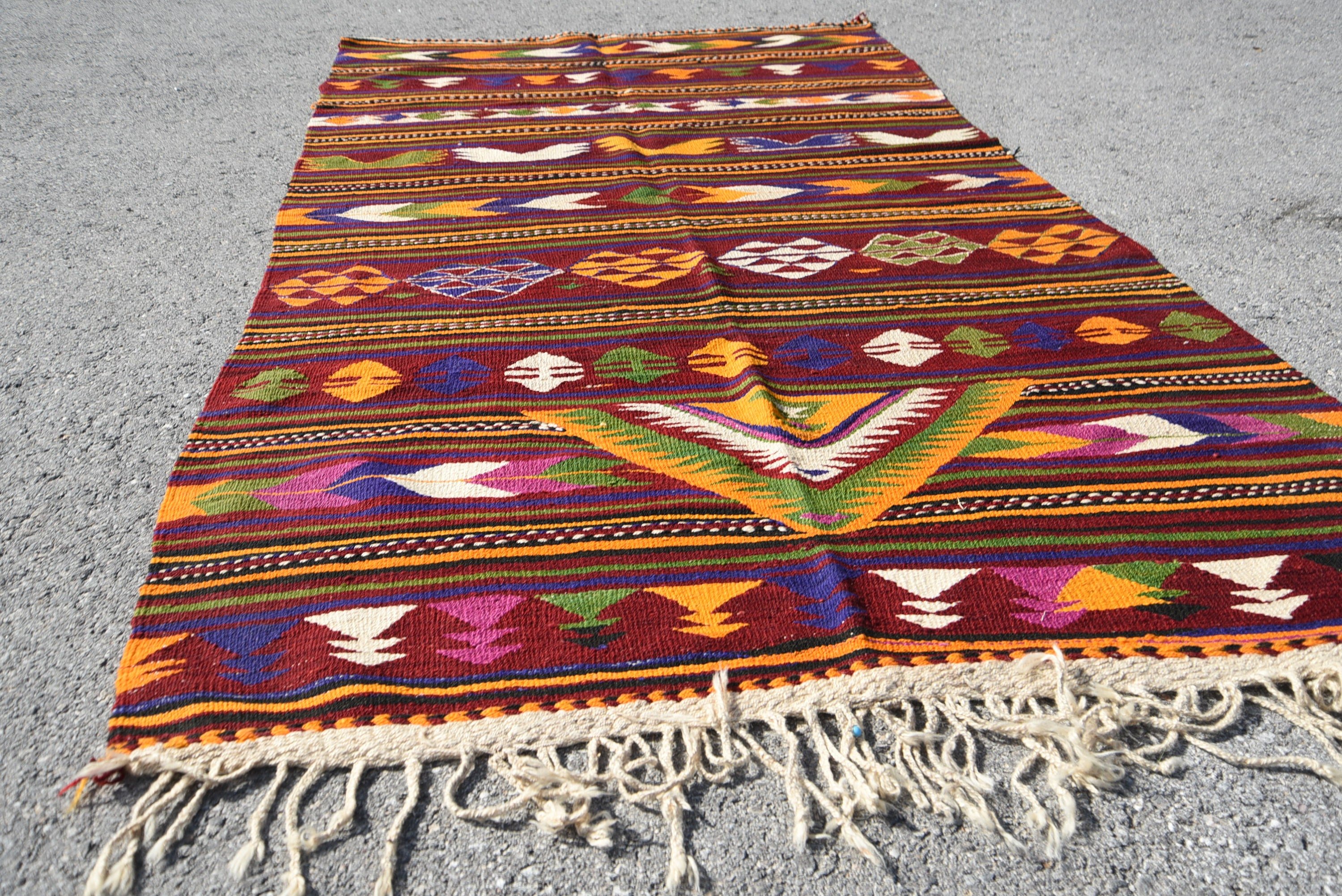 Kitchen Rug, Rugs for Living Room, Floor Rug, Vintage Rug, Kilim, Nomadic Rug, Antique Rugs, Turkish Rug, Bedroom Rug, 4.3x8.6 ft Area Rug