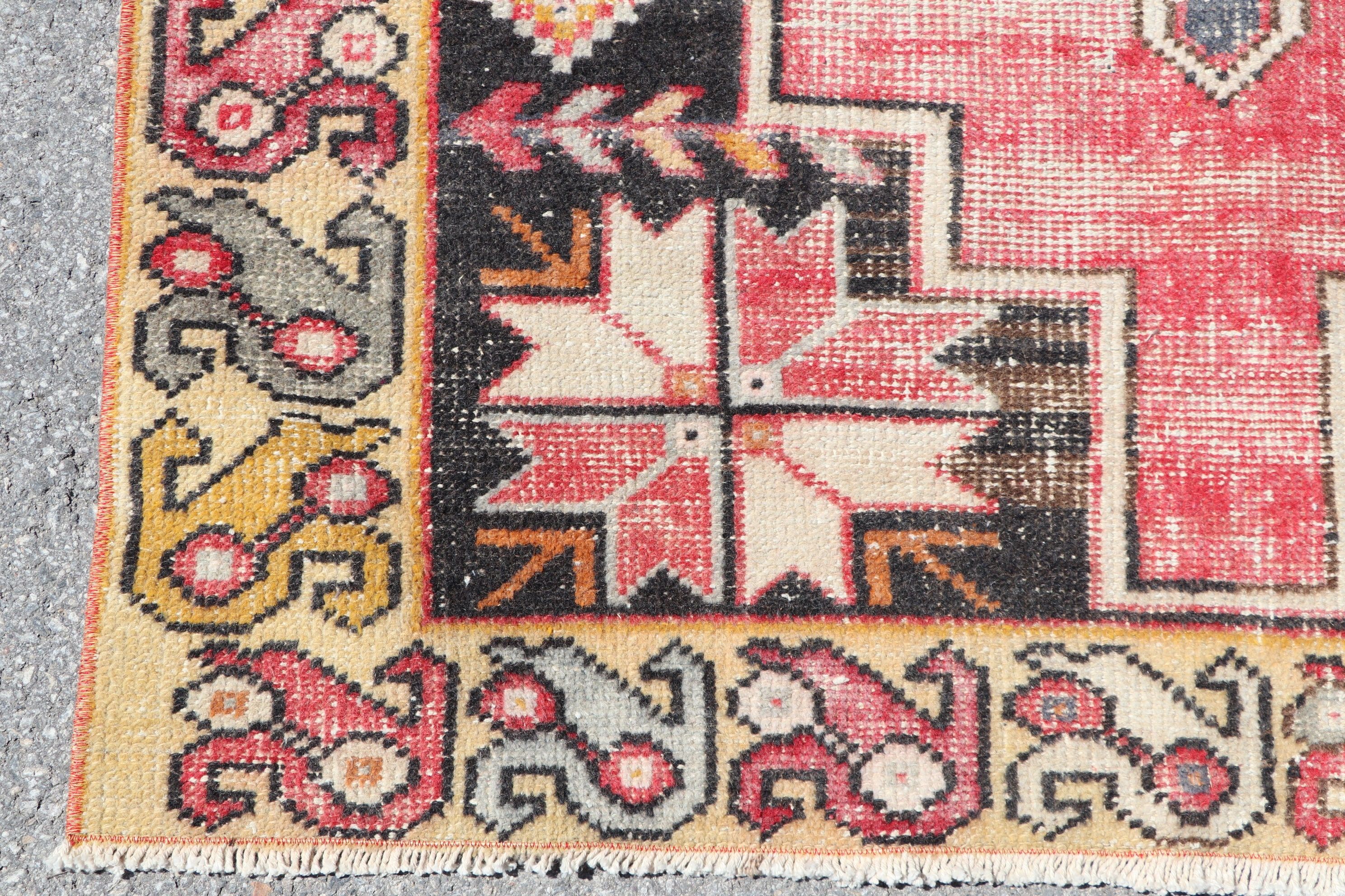 Anatolian Rugs, Turkish Rug, Bedroom Rugs, 3.7x8.9 ft Area Rug, Red Moroccan Rug, Vintage Rugs, Vintage Decor Rug, Rugs for Nursery