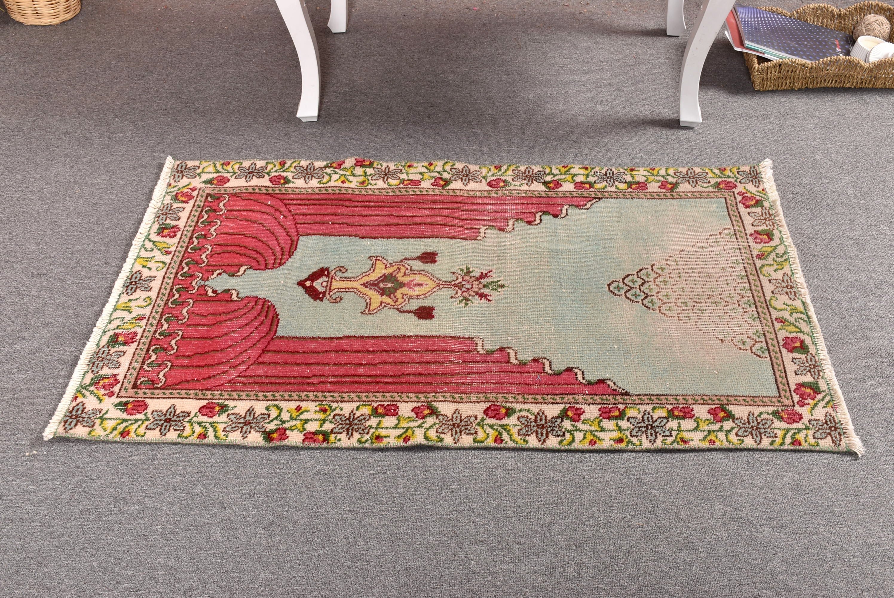 Çocuk Halısı, Kabile Halısı, Anadolu Halısı, Nötr Halılar, Küçük Alan Halısı, Türk Halısı, 2,5x3,8 ft Küçük Halı, Vintage Halı, Yeşil Yün Halı