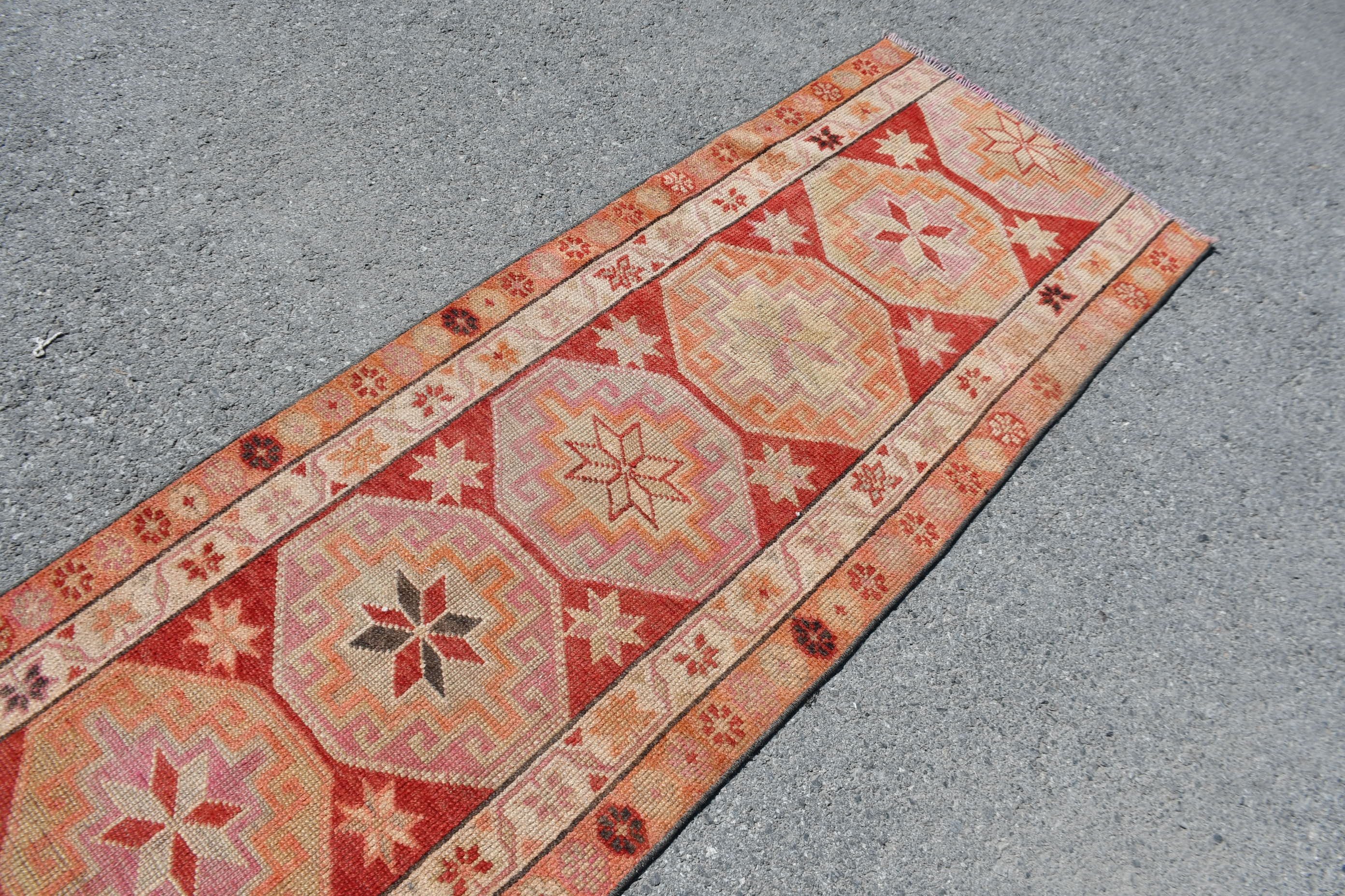 Old Rug, Floor Rug, Colorful Rug, 2.6x12.9 ft Runner Rugs, Turkish Rug, Vintage Rug, Kitchen Rugs, Rugs for Runner, Kitchen Rug Runner Rugs