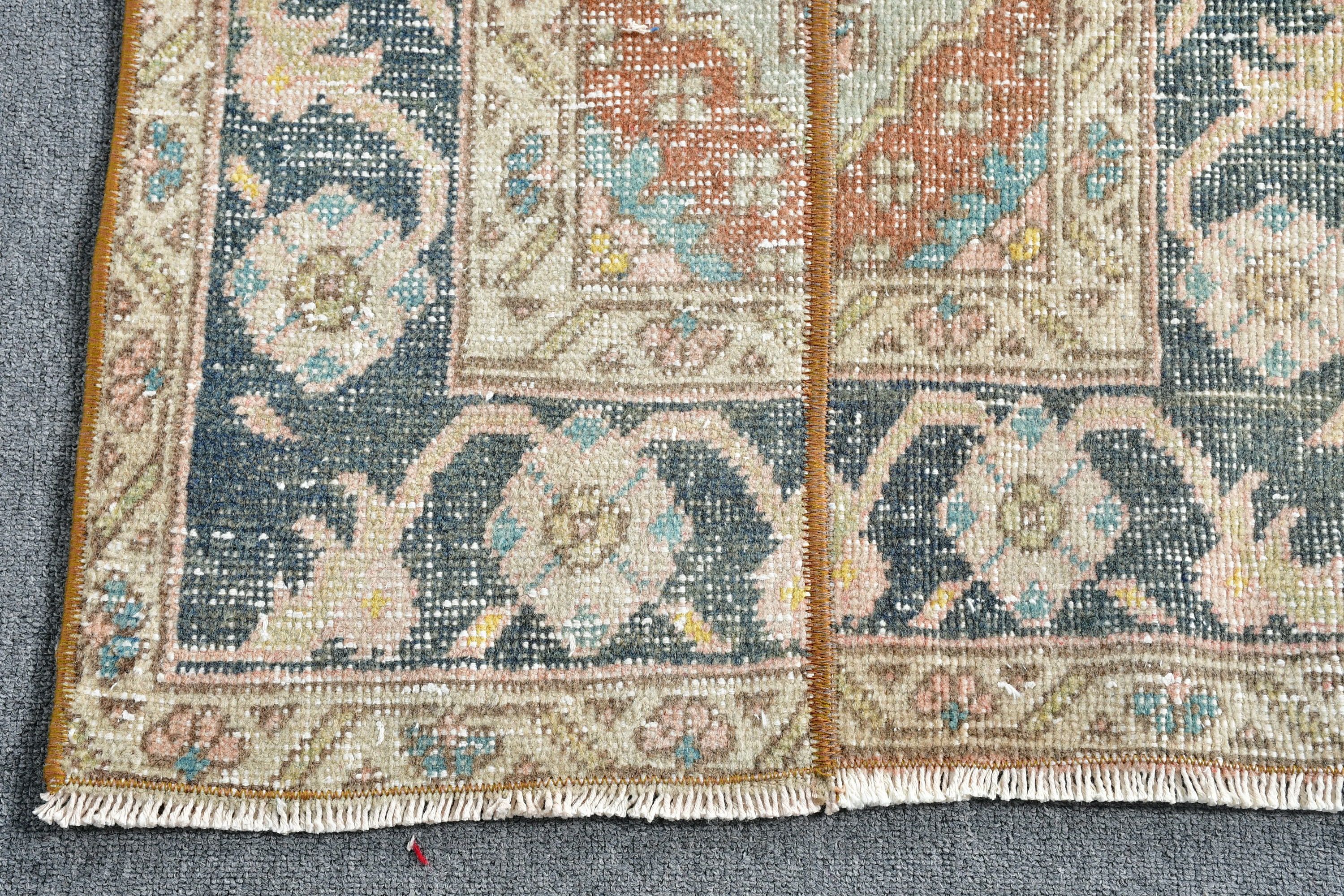 Türk Halısı, Ev Dekorasyonu Halısı, Runner Halıları, Vintage Halılar, Soluk Halı, 2x13.5 ft Runner Halısı, Mutfak Halıları, Kahverengi Oushak Halısı