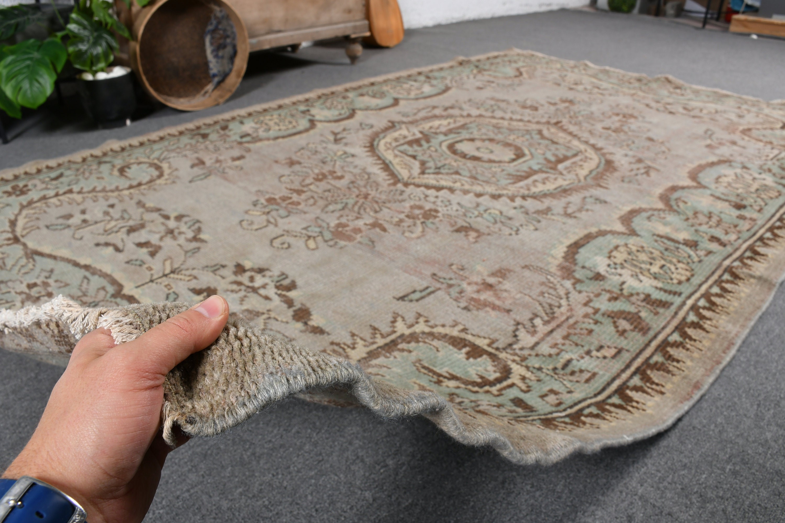 Brown Wool Rug, Vintage Rugs, Bedroom Rug, Turkish Rug, 5.3x8.3 ft Large Rug, Moroccan Rug, Dining Room Rug, Vintage Decor Rug, Floor Rug