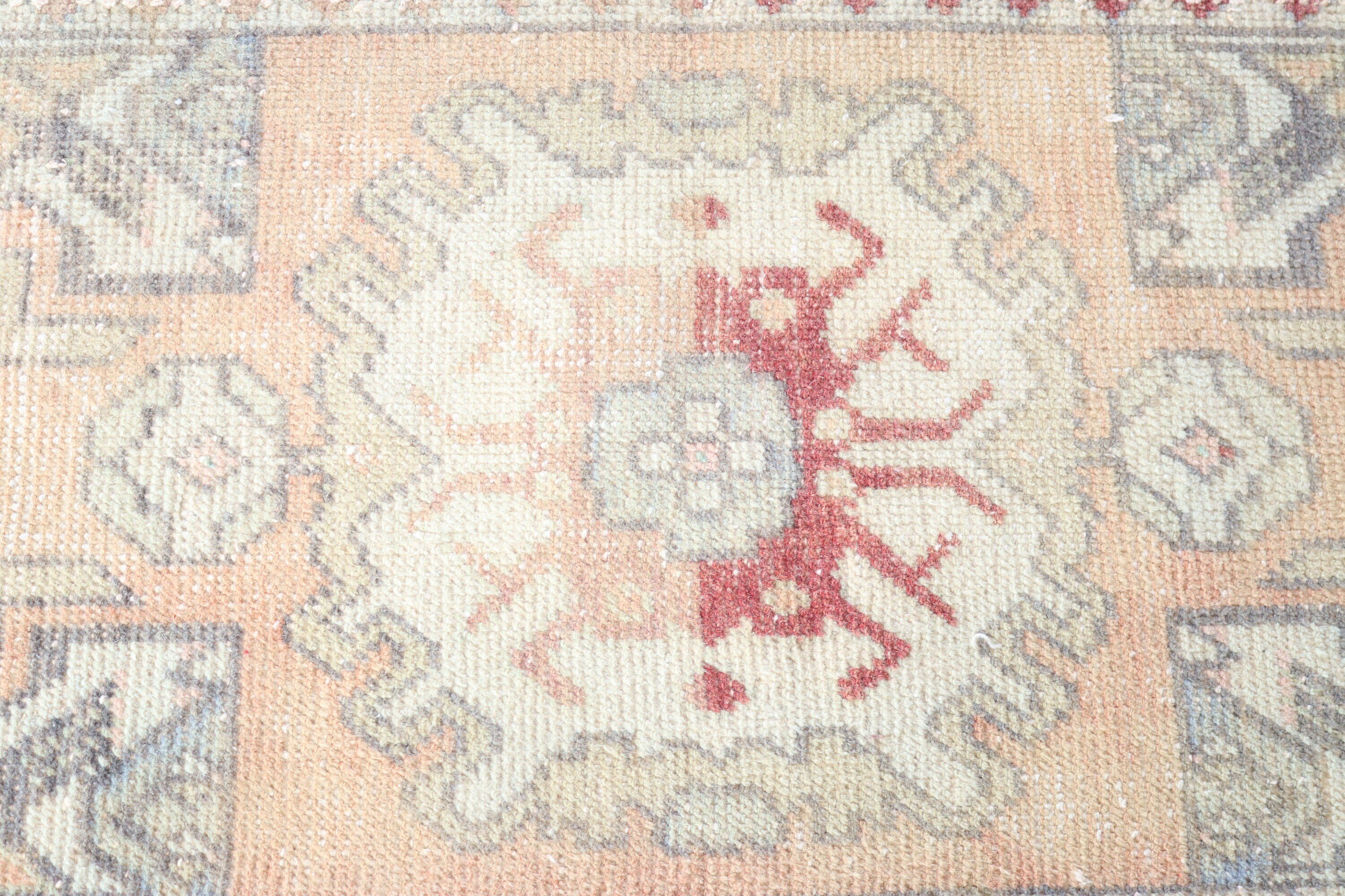 Turkish Rugs, Small Area Rugs, Anatolian Rugs, Brown Statement Rugs, 1.4x2.9 ft Small Rugs, Vintage Rugs, Bathroom Rug, Neutral Rug