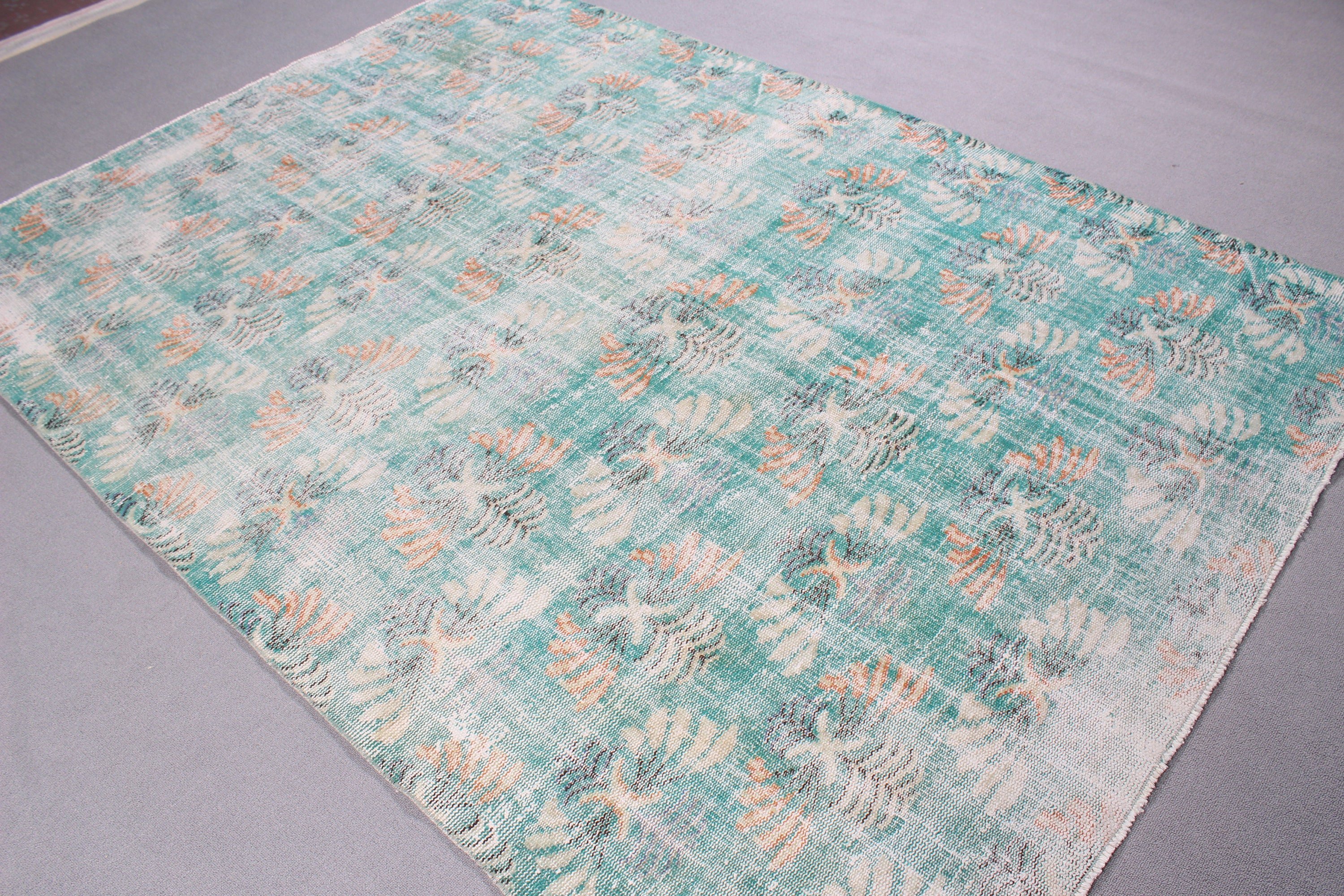 Vintage Rug, Oushak Rugs, Large Boho Rugs, Living Room Rug, Modern Rugs, 5.8x8.4 ft Large Rugs, Luxury Rug, Turkish Rug, Green Wool Rugs