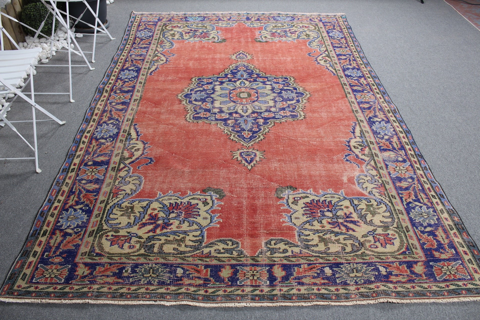 Dining Room Rug, Anatolian Rug, Cool Rug, Vintage Rug, Red Cool Rug, Bedroom Rug, Turkish Rug, 6.3x9.6 ft Large Rug, Rugs for Living Room