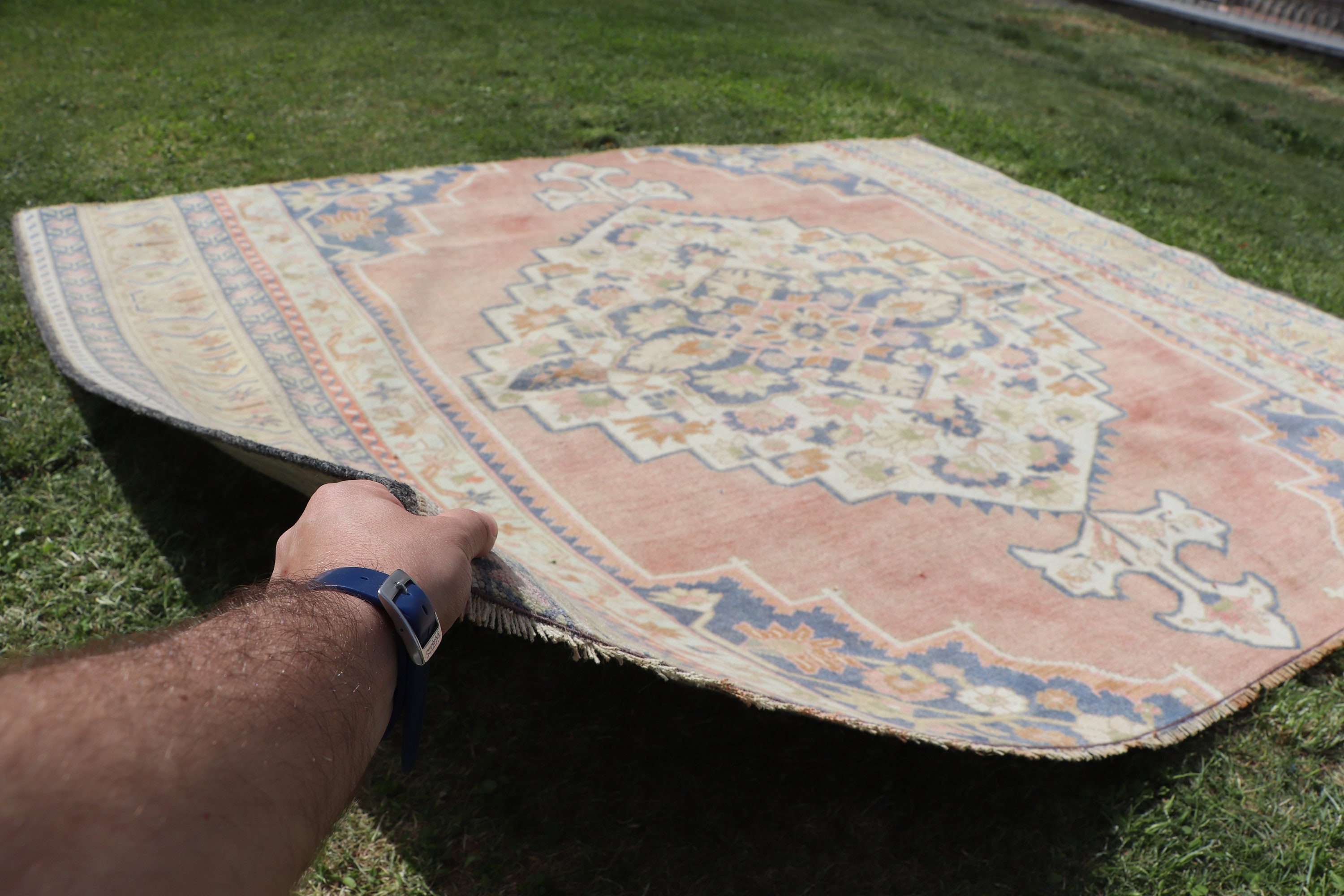 Floor Rug, Red Moroccan Rug, Cool Rug, 6.3x5.1 ft Area Rug, Rugs for Oushak Area, Oriental Rug, Nursery Rug, Turkish Rug, Vintage Rugs