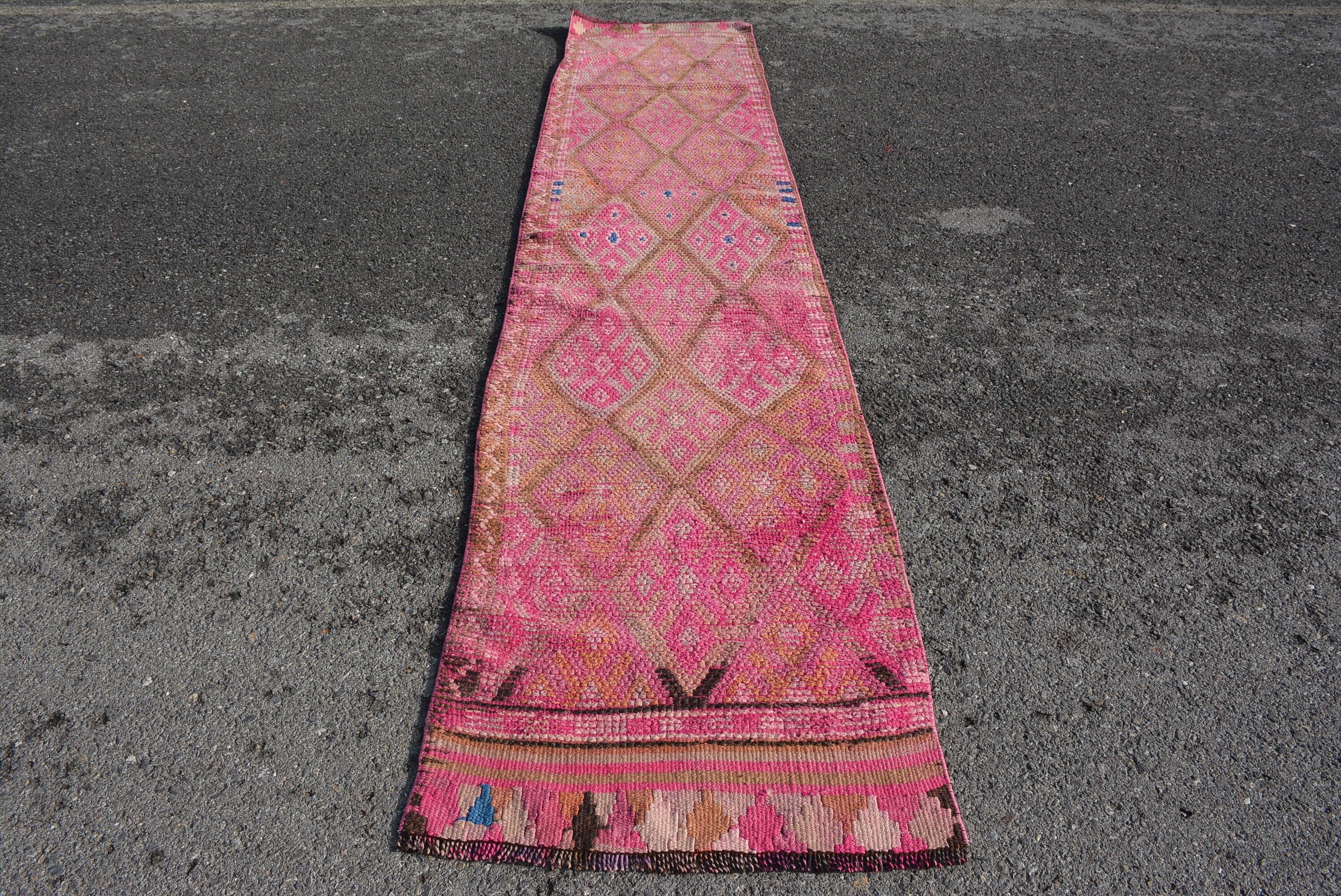 Organic Rug, Colorful Rug, Rugs for Kitchen, 2.5x11.9 ft Runner Rugs, Vintage Rug, Corridor Rug, Art Rug, Cute Rug, Cool Rugs, Turkish Rugs