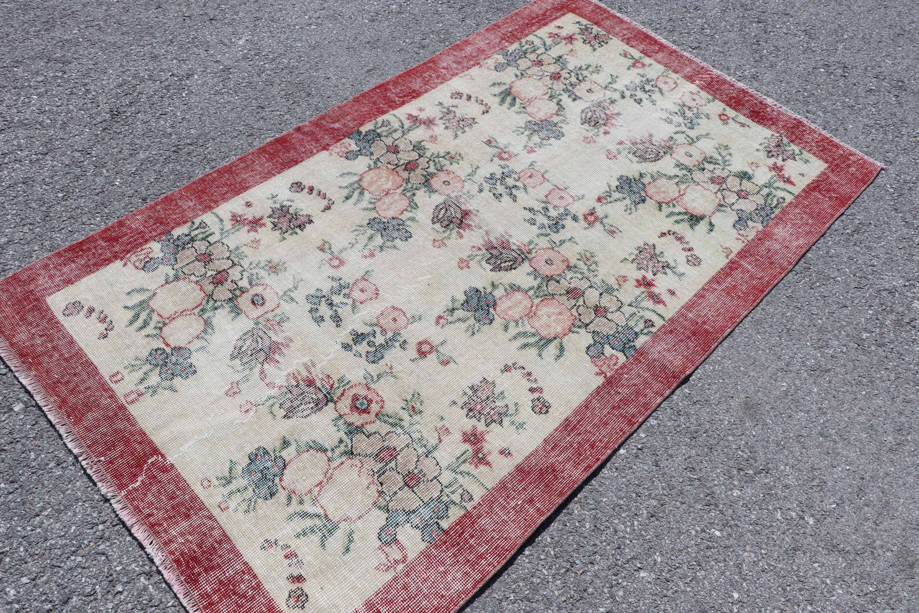 Vintage Rug, Red Floor Rug, Anatolian Rug, Turkish Rug, Nursery Rugs, Custom Rugs, 3.6x6.1 ft Accent Rug, Rugs for Kitchen, Bedroom Rug