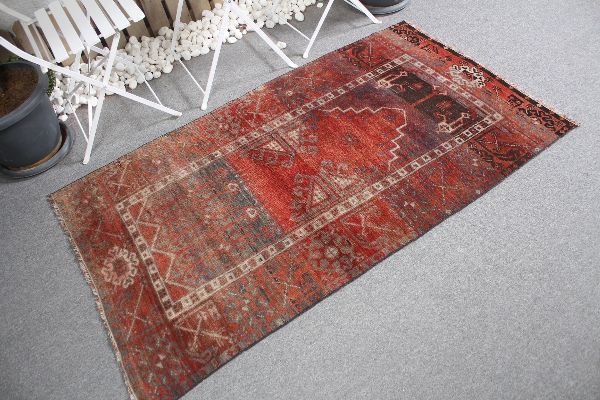 Kitchen Rug, Art Rug, Anatolian Rug, Moroccan Rugs, Vintage Rug, 3.1x5.4 ft Accent Rug, Turkish Rugs, Red Anatolian Rug, Bedroom Rugs