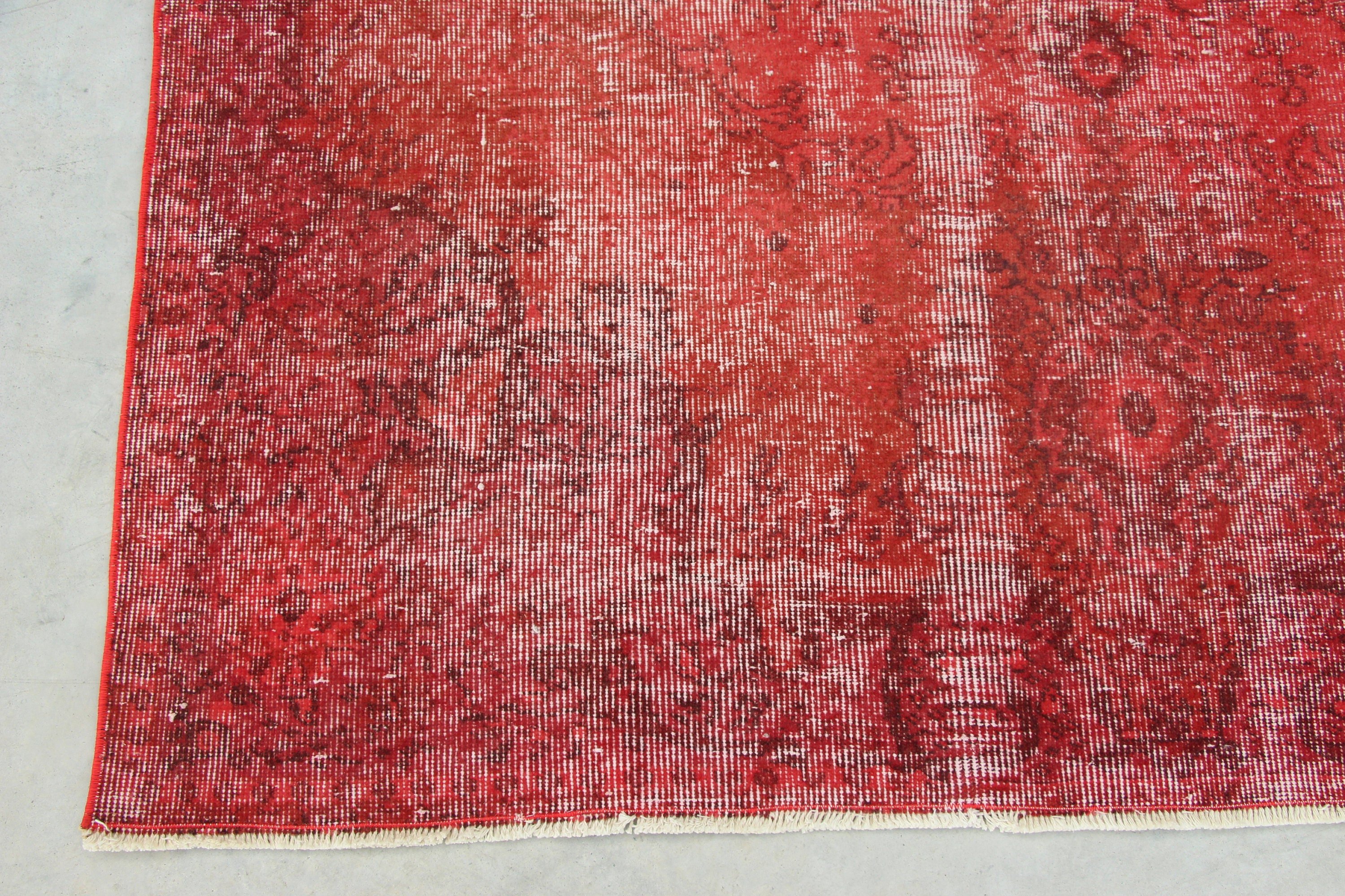 Red Wool Rugs, Turkish Rug, 5.4x8.9 ft Large Rug, Anatolian Rugs, Vintage Rug, Living Room Rugs, Salon Rug, Rugs for Salon, Kitchen Rugs