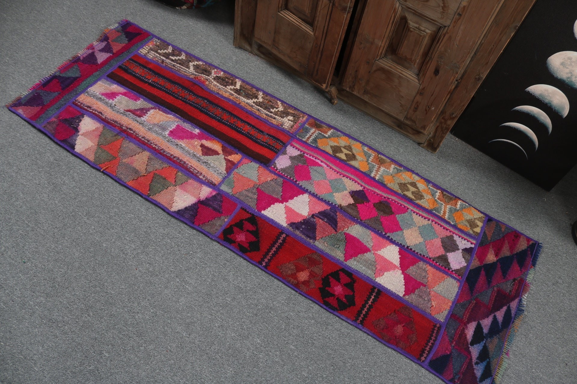 Vintage Runner için Halılar, Turuncu Yatak Odası Halısı, 1.9x5.6 ft Runner Halıları, Anadolu Halıları, Oryantal Halılar, Vintage Halı, Koridor Halısı, Türk Halısı