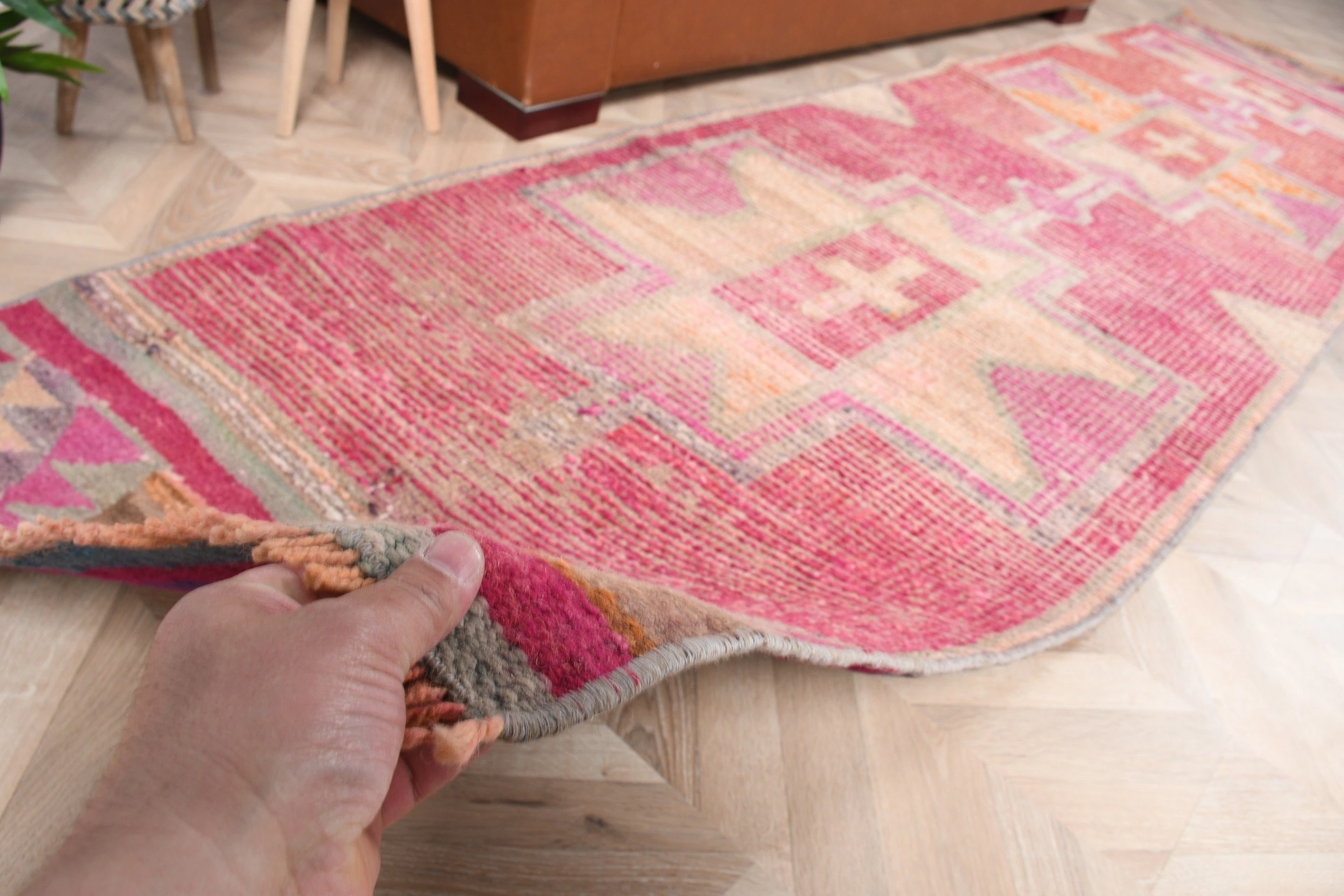 Pink Oriental Rug, Turkish Rug, Home Decor Rug, 2.9x11.3 ft Runner Rug, Vintage Rug, Corridor Rugs, Turkey Rug, Hallway Rug, Anatolian Rugs