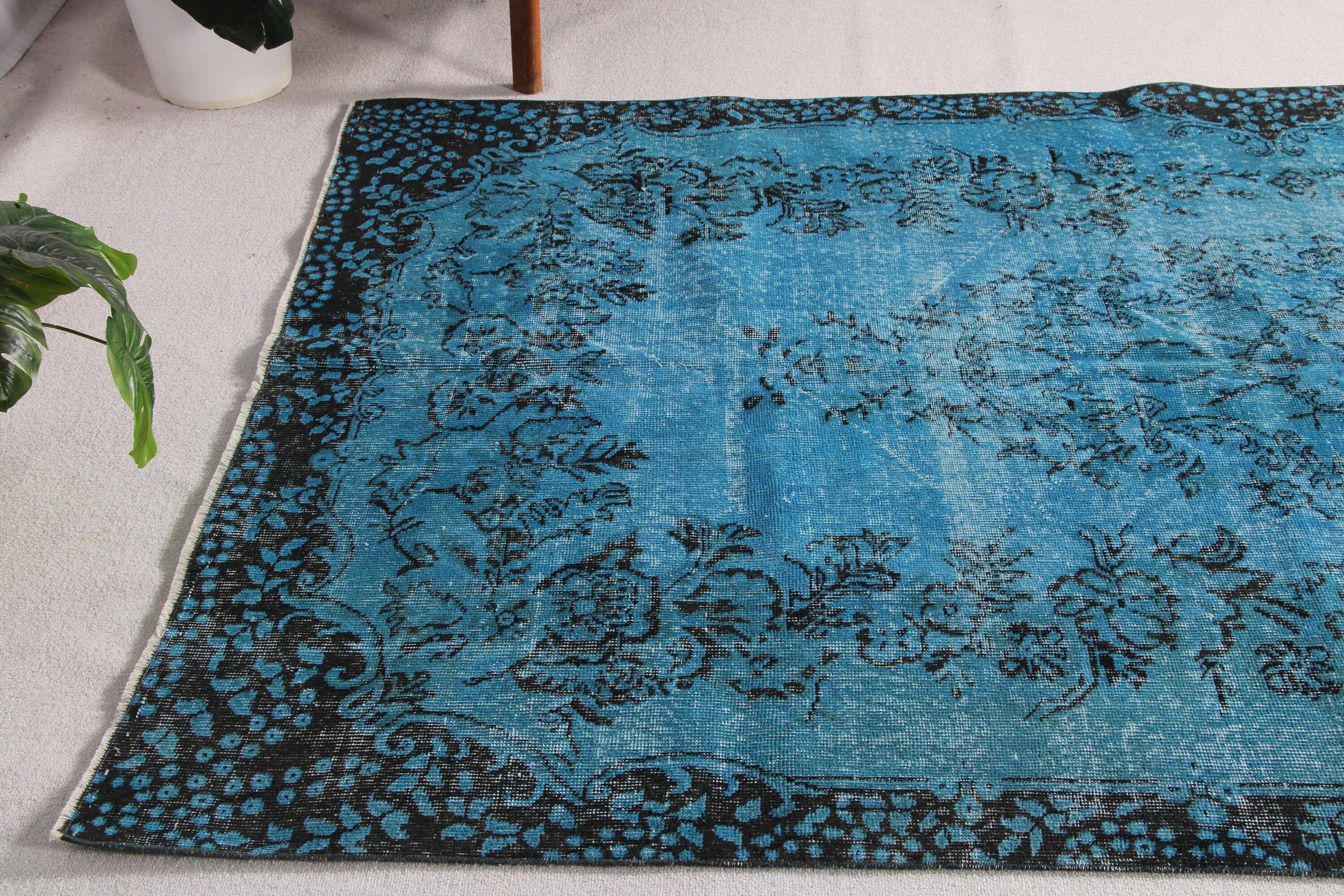 Vintage Halılar, Oturma Odası Halıları, 5.8x8.9 ft Büyük Halı, Türk Halısı, Mavi Fas Halıları, Antika Halı, Salon Halıları, Yer Halıları, Açıklama Halıları