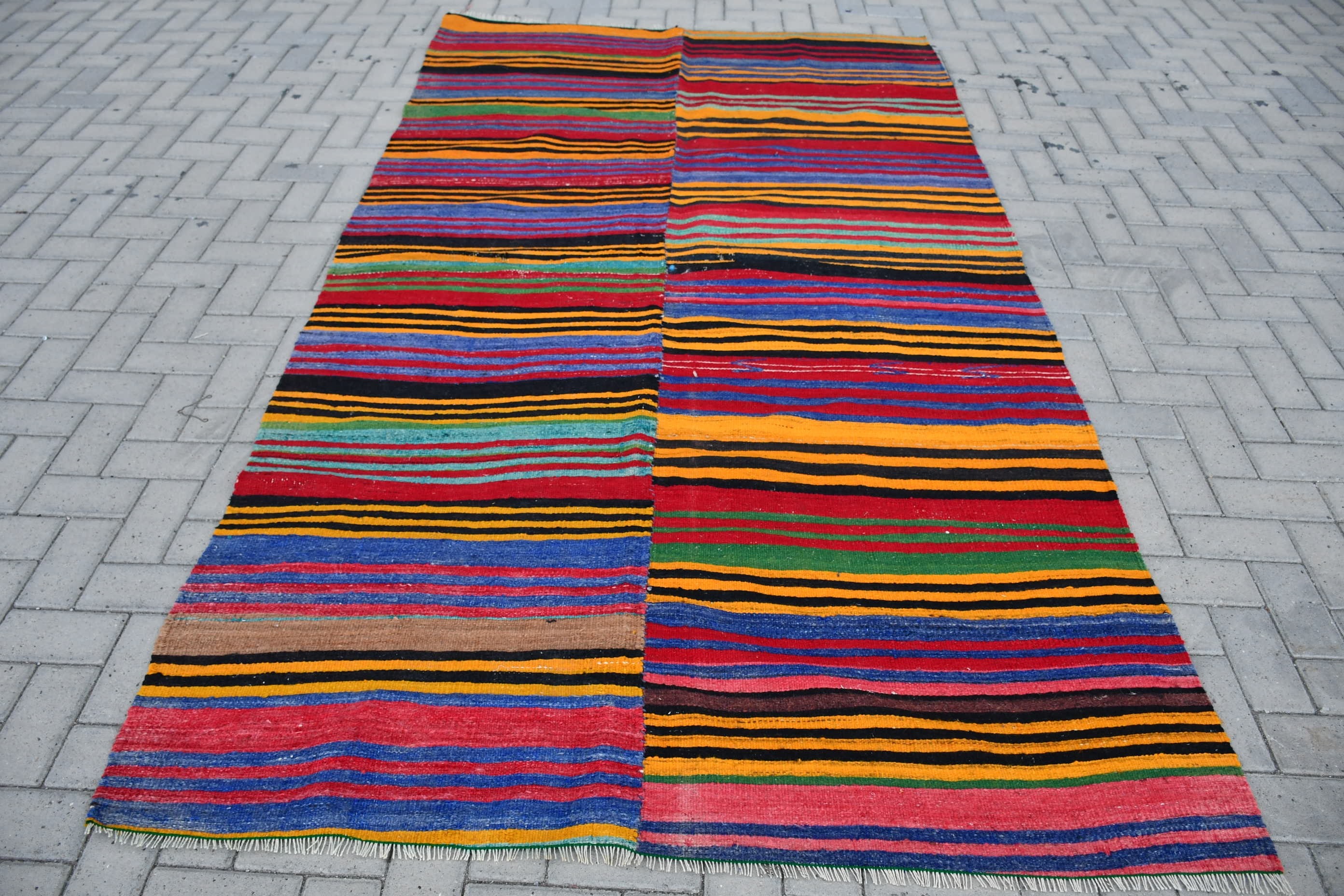 Kırmızı Soğuk Halı, 1.9x6.2 ft Yolluk Halı, Mutfak Halıları, Anadolu Halısı, Türkiye Halısı, Yün Halılar, Vintage Halılar, Mutfak Halıları, Türk Halısı, Kilim