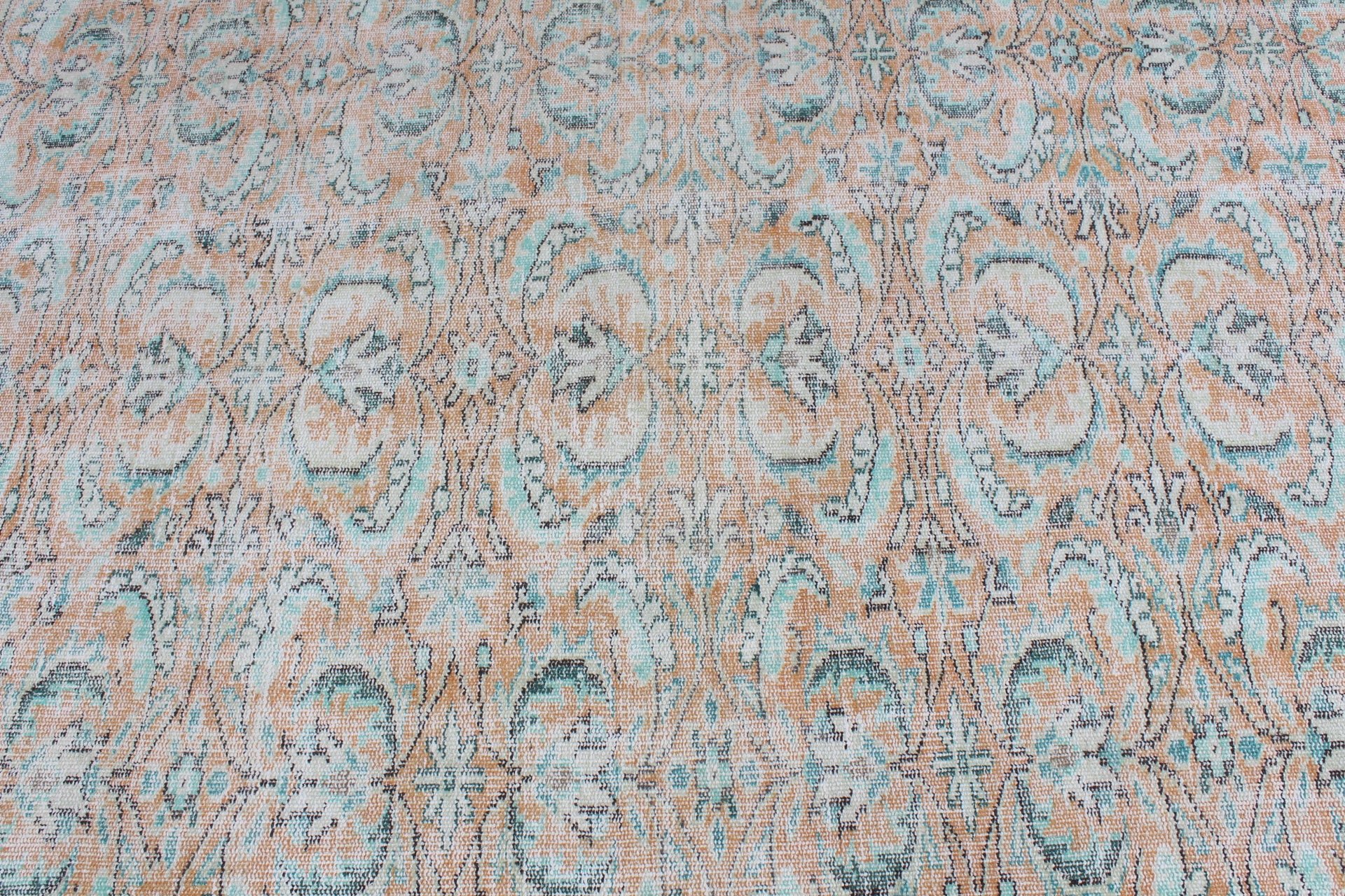 Vintage Rug, Floor Rug, Bedroom Rug, Anatolian Rug, Rugs for Salon, Orange Cool Rug, 5.5x8.8 ft Large Rugs, Salon Rug, Turkish Rugs