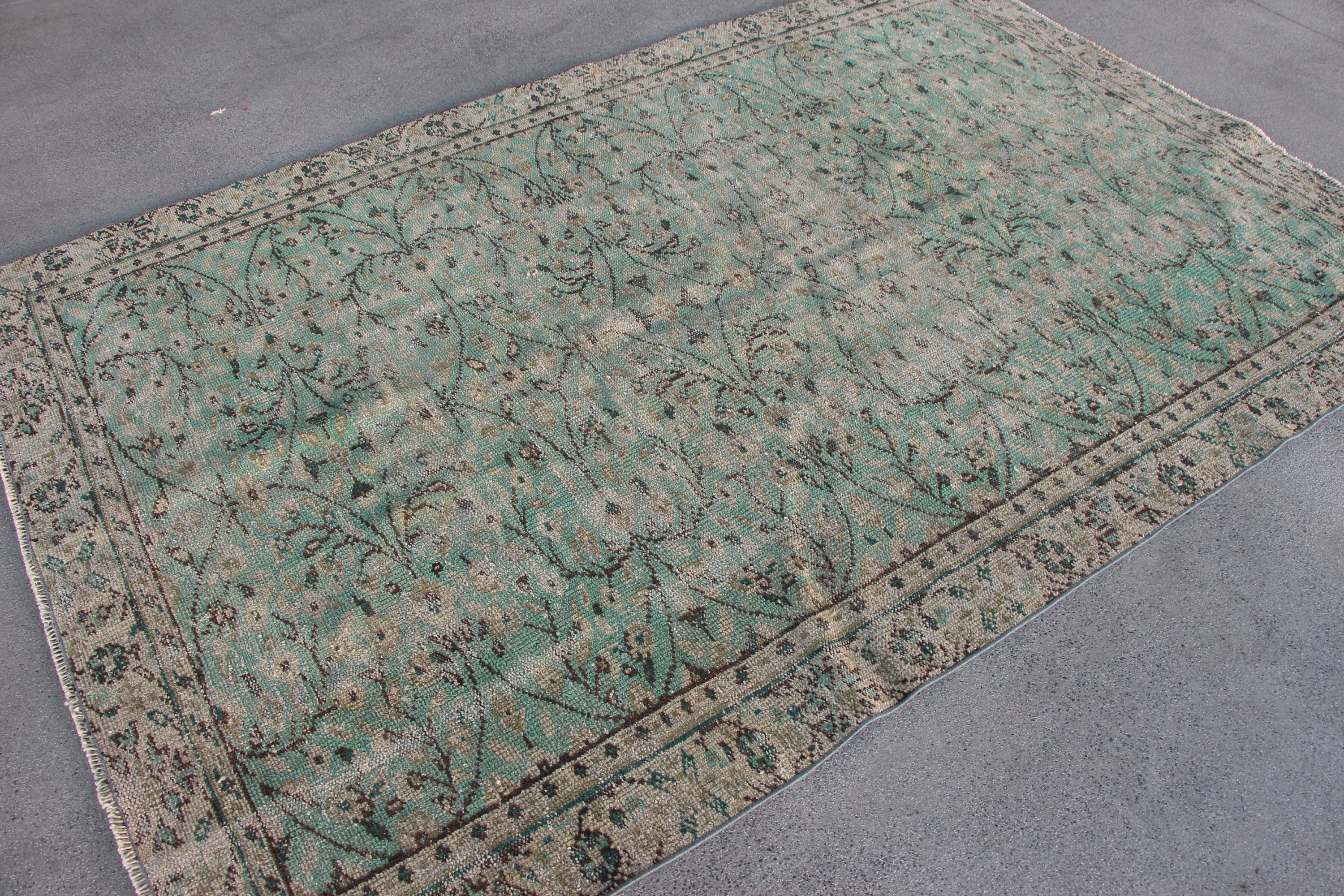 Oriental Rugs, 5.3x8.2 ft Large Rug, Living Room Rug, Dining Room Rug, Green Kitchen Rug, Floor Rug, Turkish Rug, Bedroom Rug, Vintage Rug