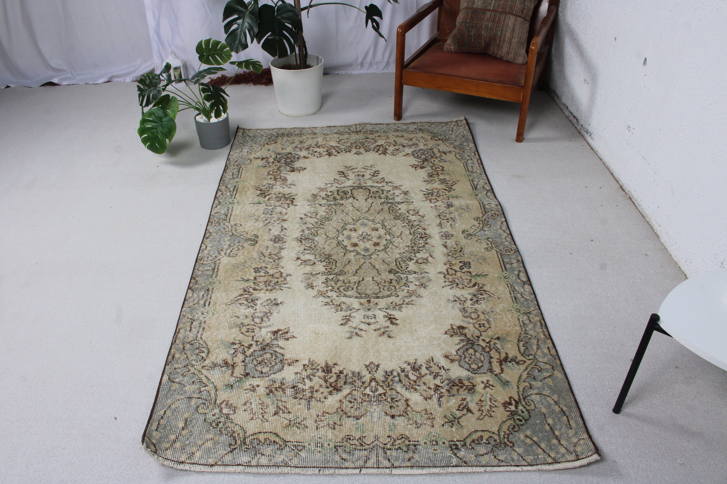 3,9x6,5 ft Alan Halısı, Çocuk Halıları, Aztek Halıları, Nötr Halı, Vintage Halı, Açıklama Halısı, Boho Bölge Halıları, Gri Anadolu Halıları, Türk Halısı